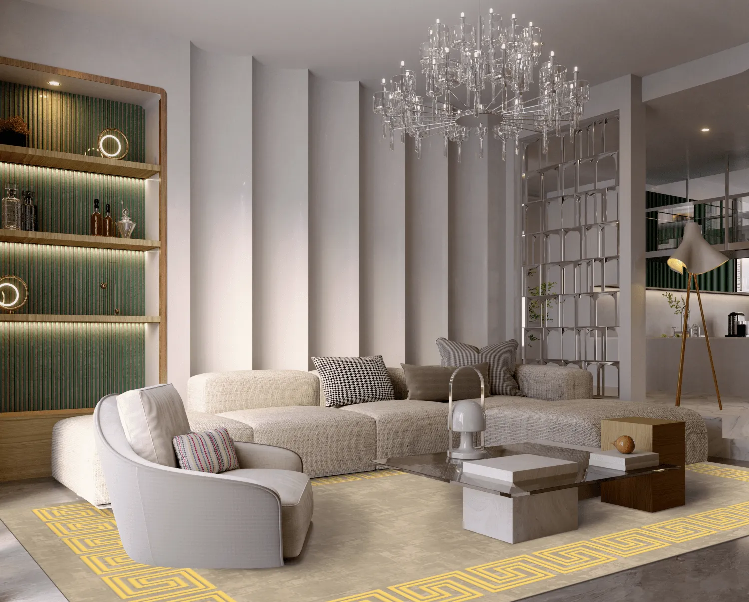 Wilton-tæppe - Myra (beige/gul)