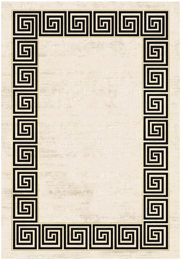 Wilton-tæppe - Mytos (beige/sort)