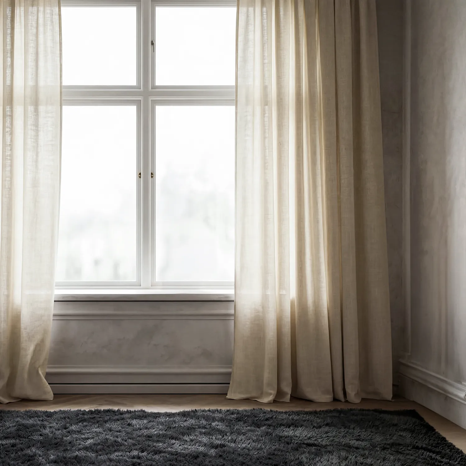 Gardiner 2-pak - Linnedgardin Noemi (beige)