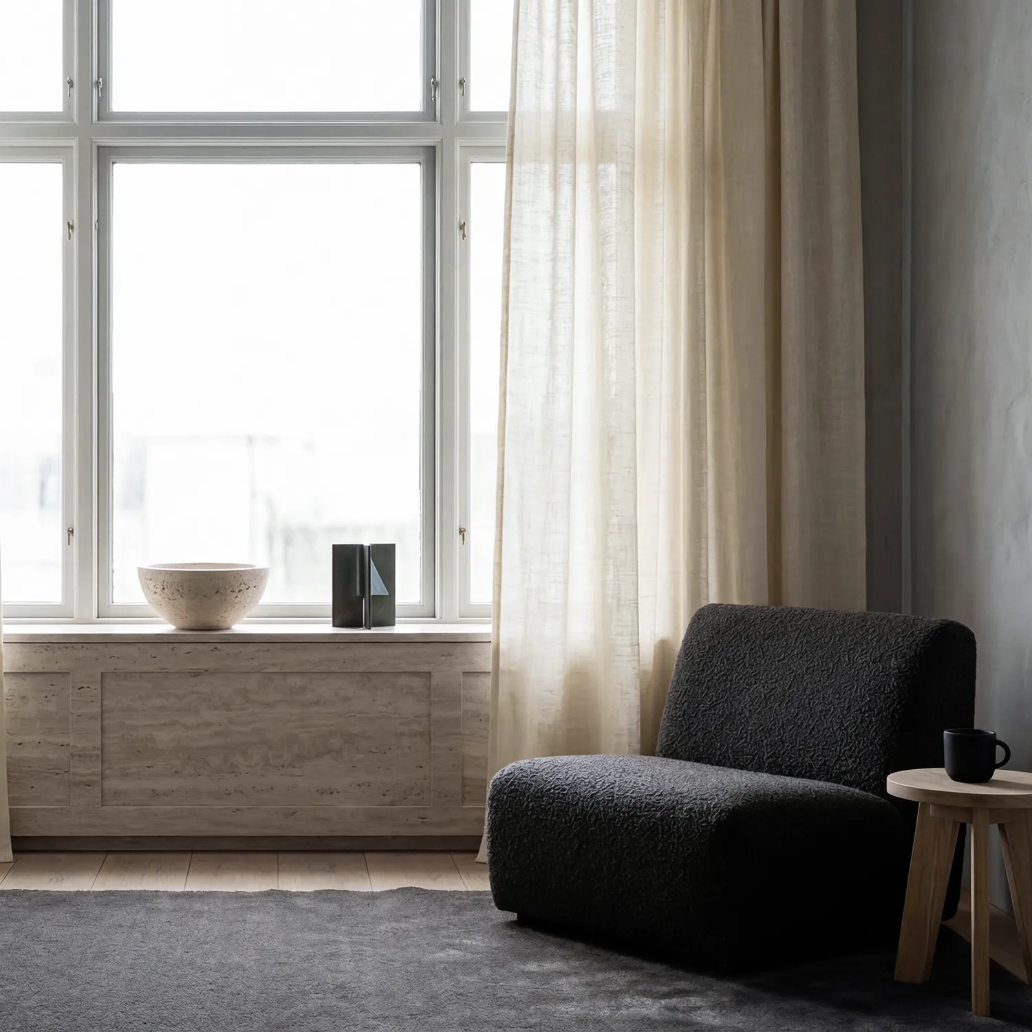 Gardiner 2-pak - Linnedgardin Noemi (fløde)