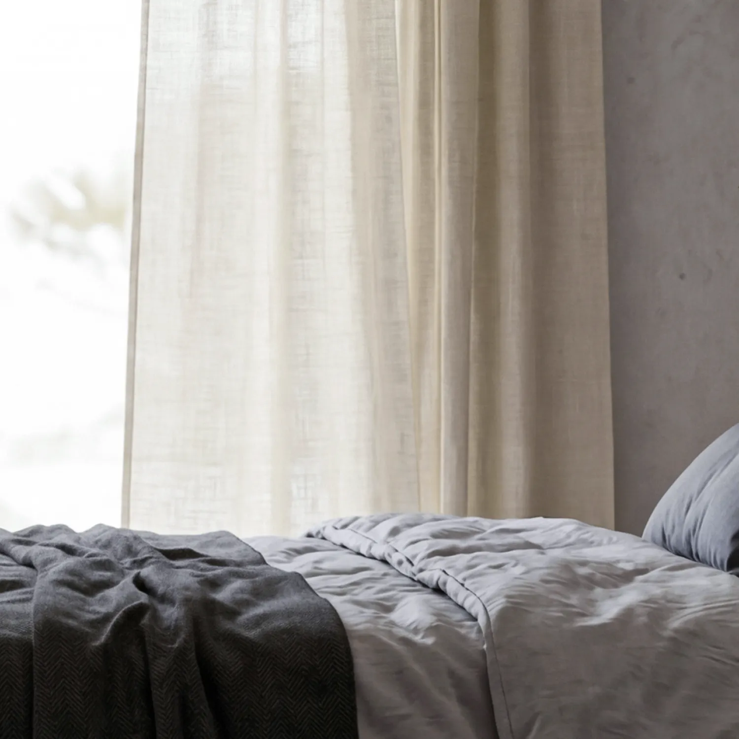 Gardiner 2-pak - Linnedgardin Noemi (fløde)