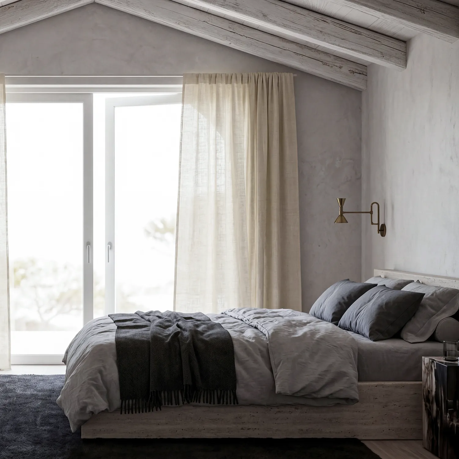 Gardiner 2-pak - Linnedgardin Noemi (fløde)