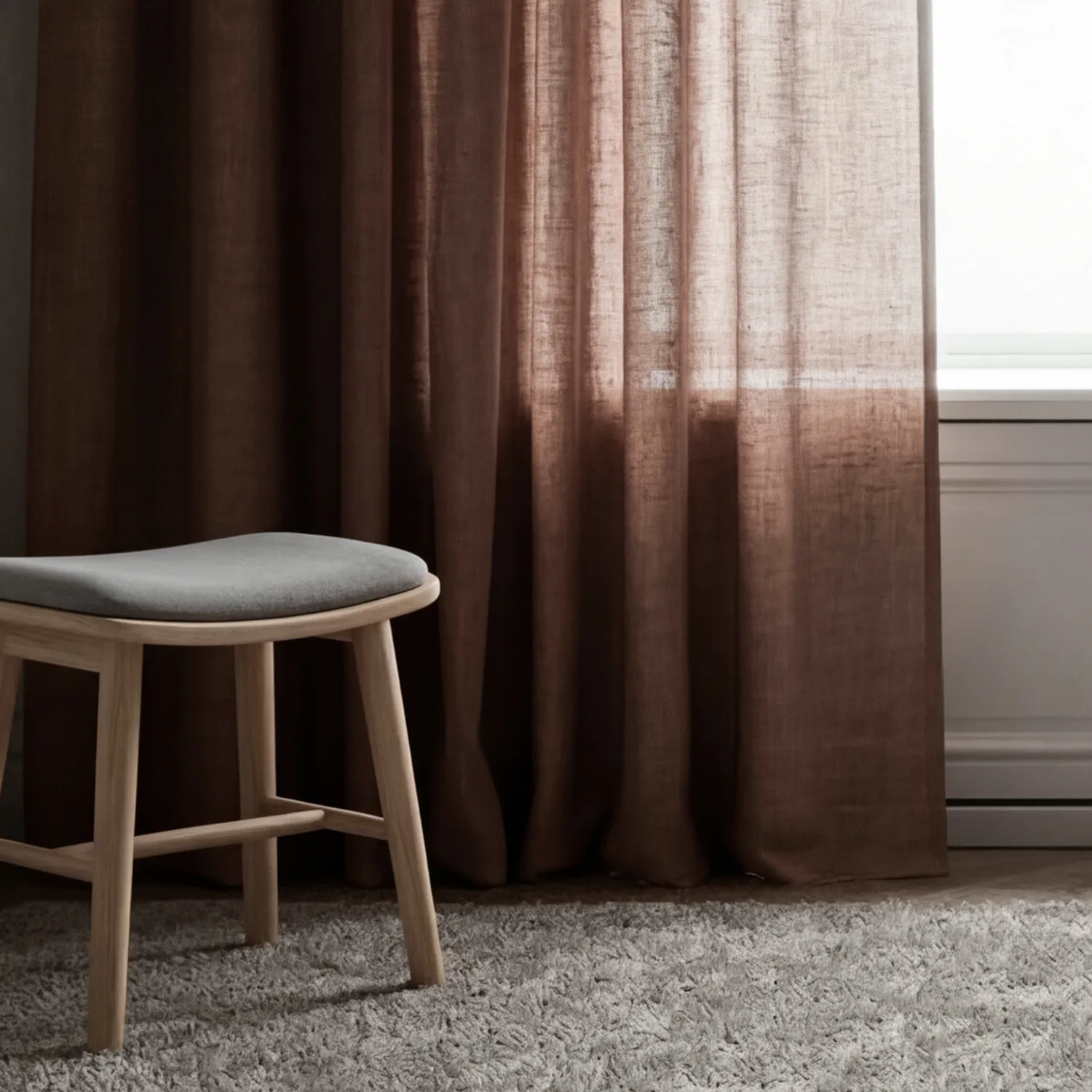 Gardiner 2-pak - Linnedgardin Noemi (mørkebrun)