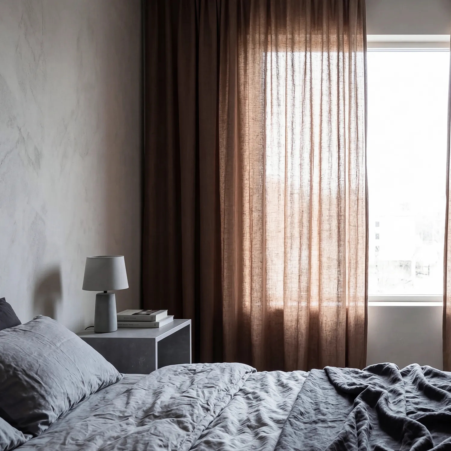 Gardiner 2-pak - Linnedgardin Noemi (mørkebrun)