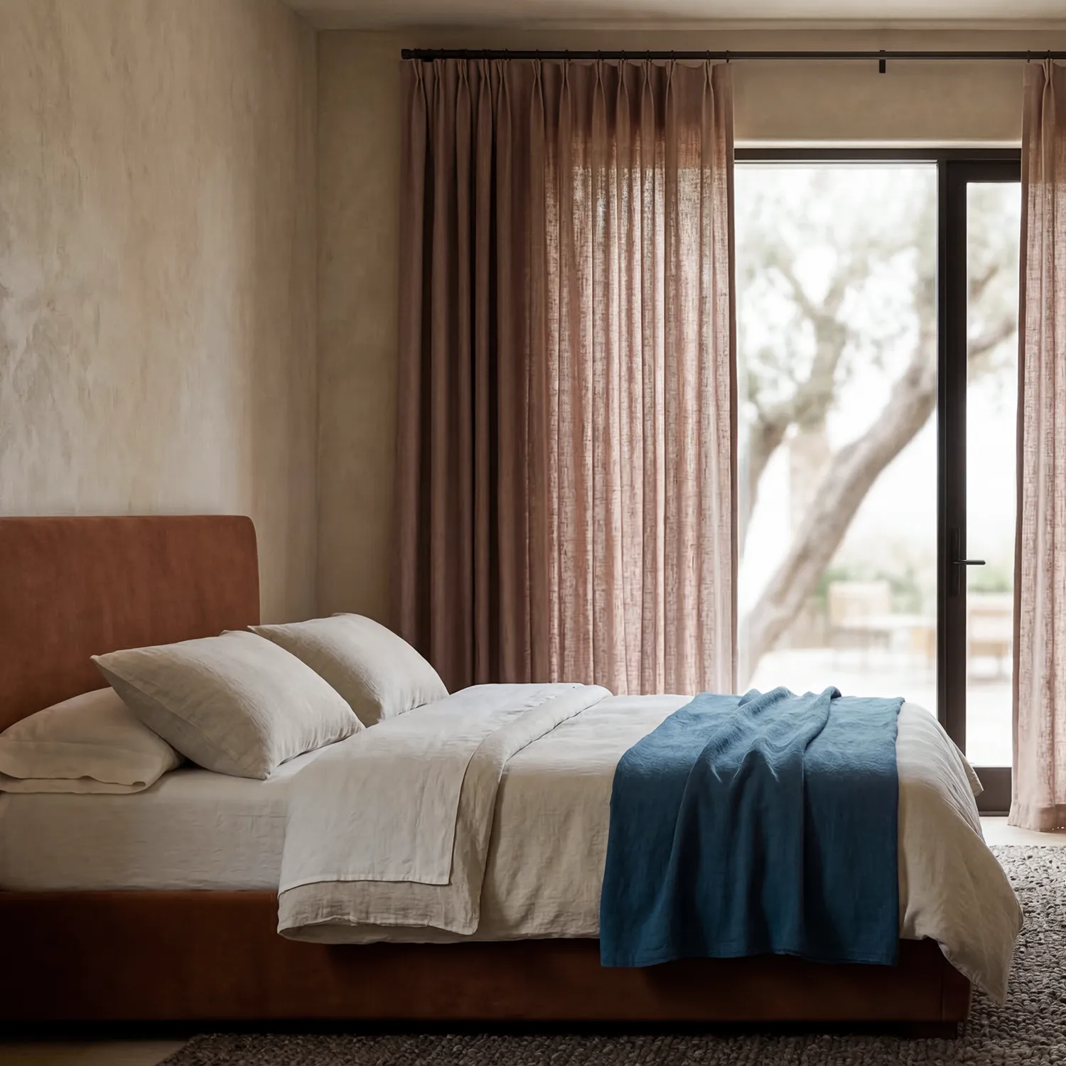 Gardiner 2-pak - Linnedgardin Noemi (mørkebrun)