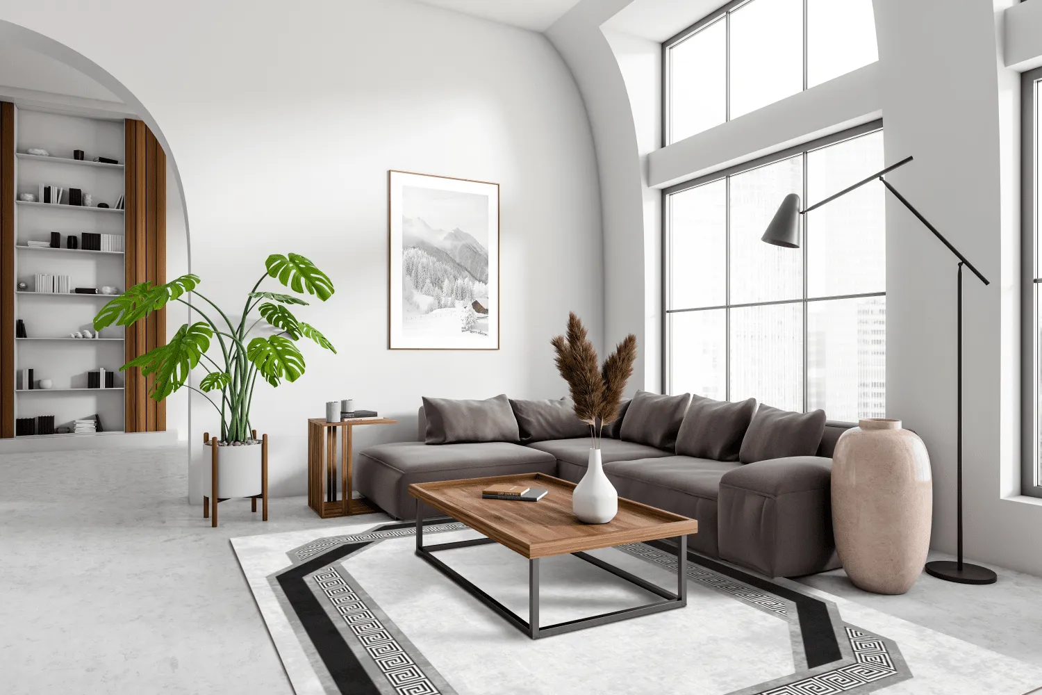 Wilton-tæppe - Olympia (sort/hvid)