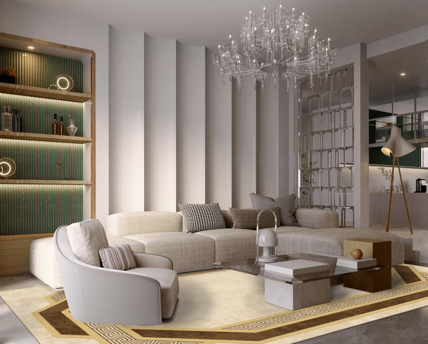 Wilton-tæppe - Olympia (beige/brun)