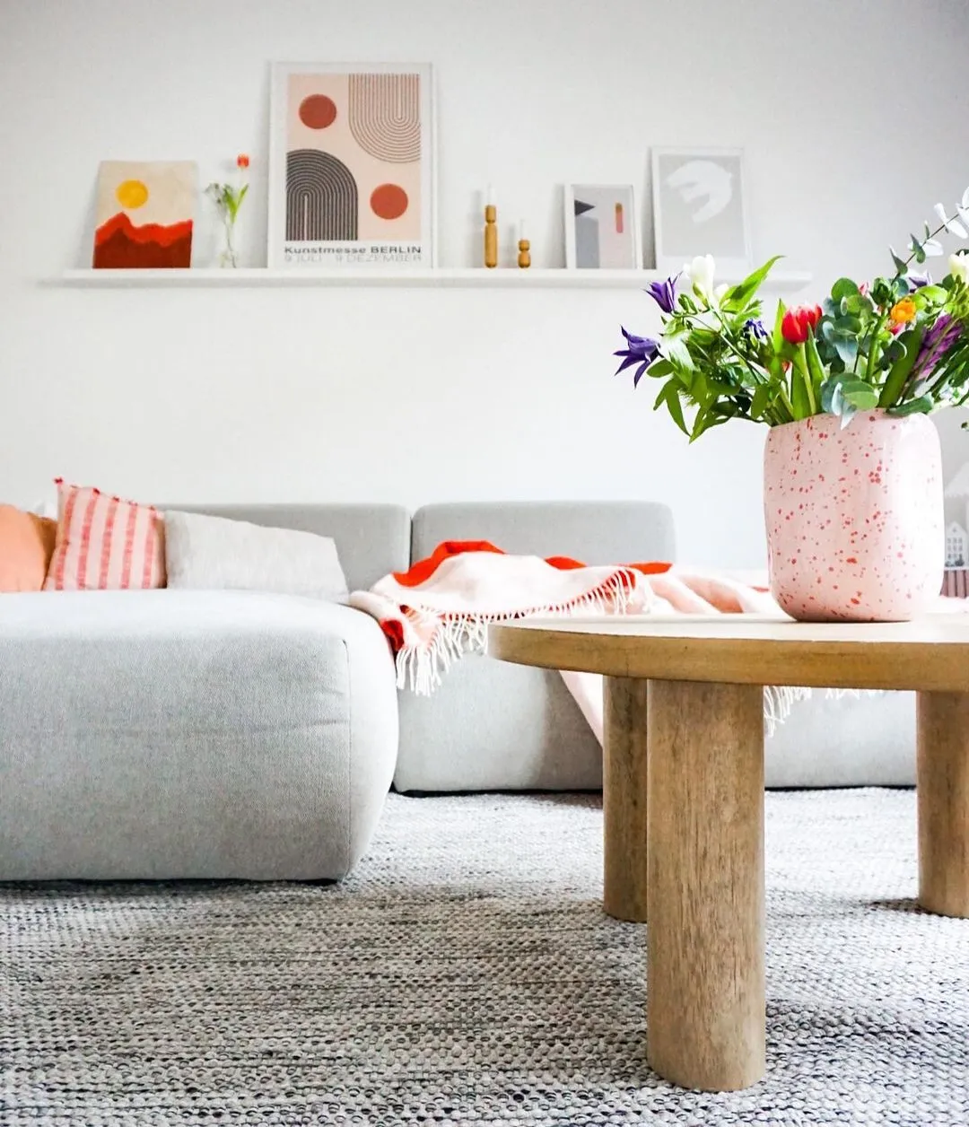 Runde tæpper - Otago (grå/sort)