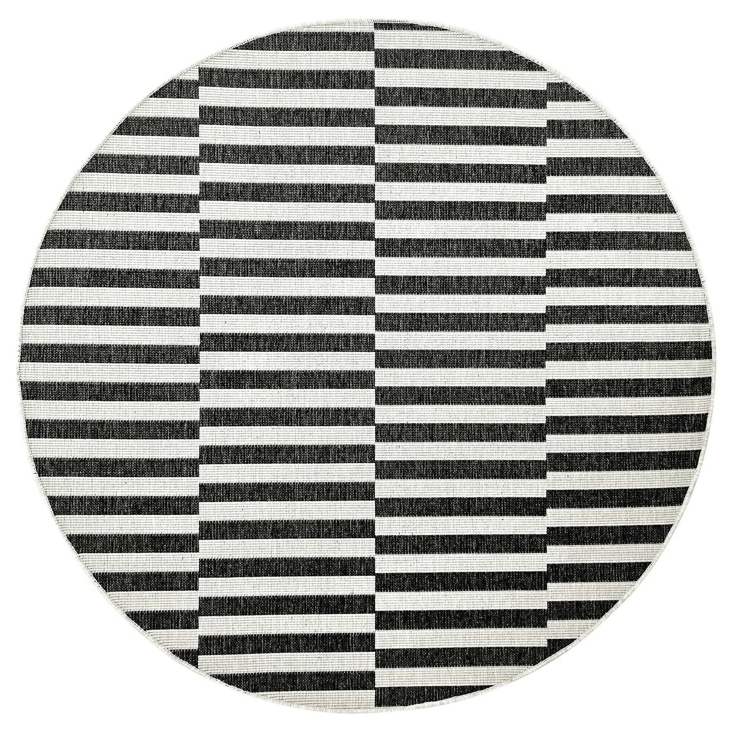 Rundt tæppe - Indoor/Outdoor Otto (sort)