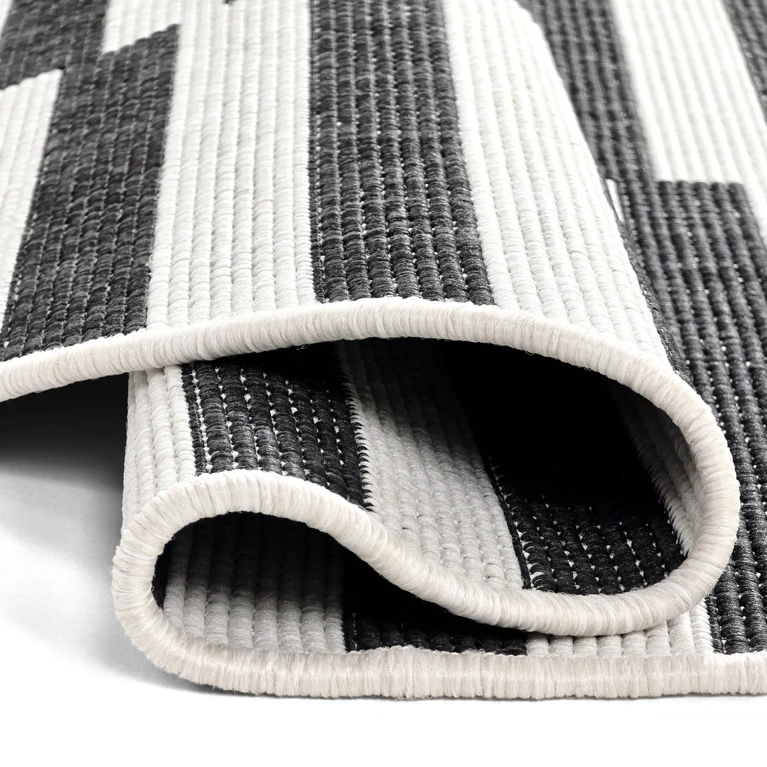 Rundt tæppe - Indoor/Outdoor Otto (sort)