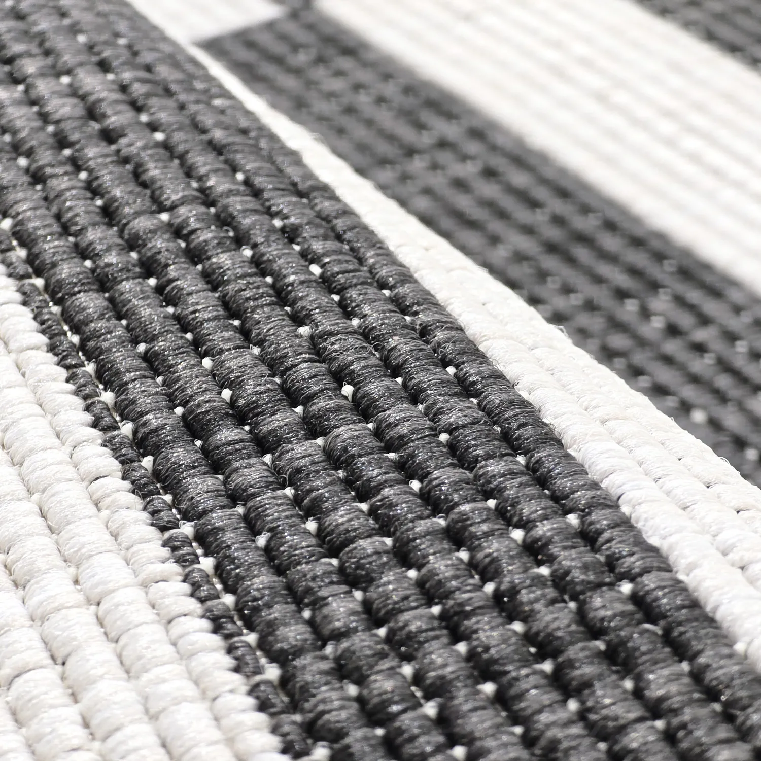 Rundt tæppe - Indoor/Outdoor Otto (sort)