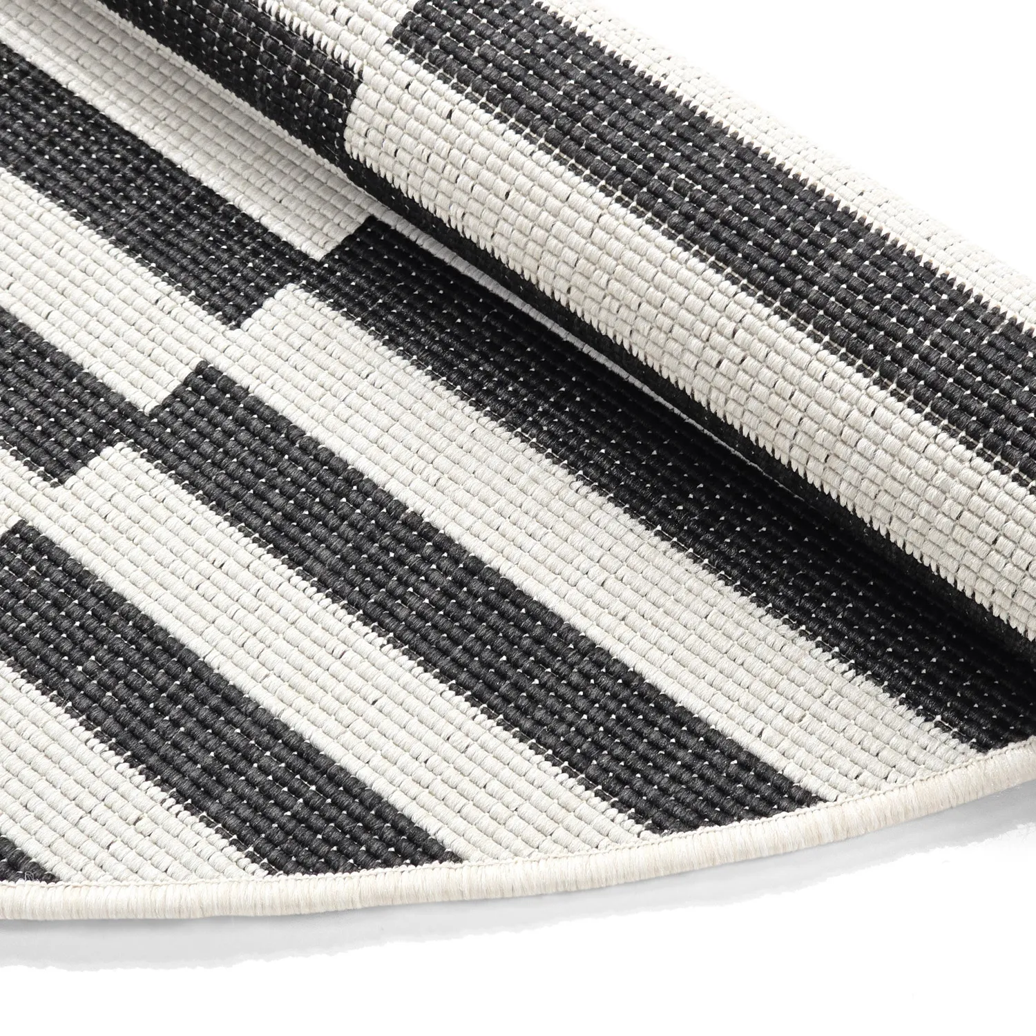 Rundt tæppe - Indoor/Outdoor Otto (sort)