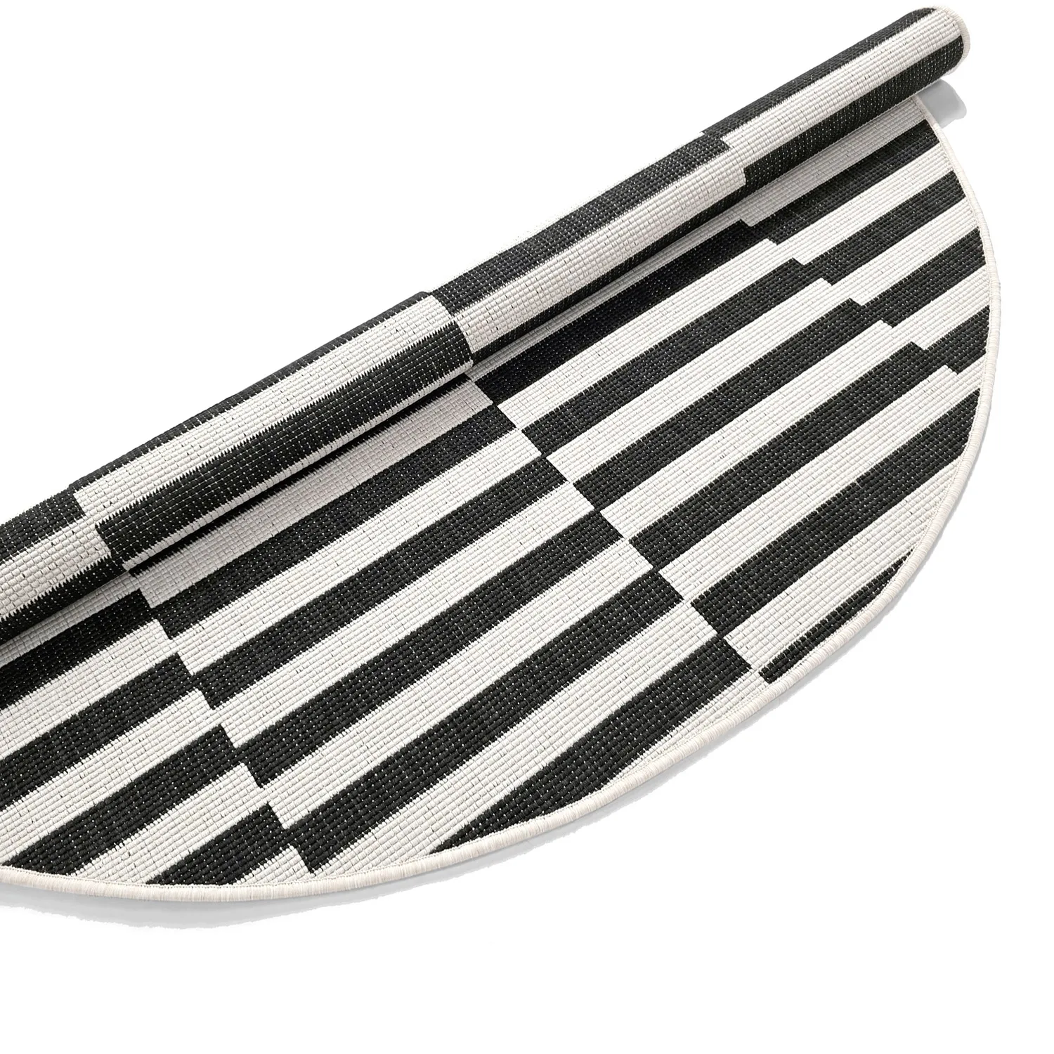 Rundt tæppe - Indoor/Outdoor Otto (sort)