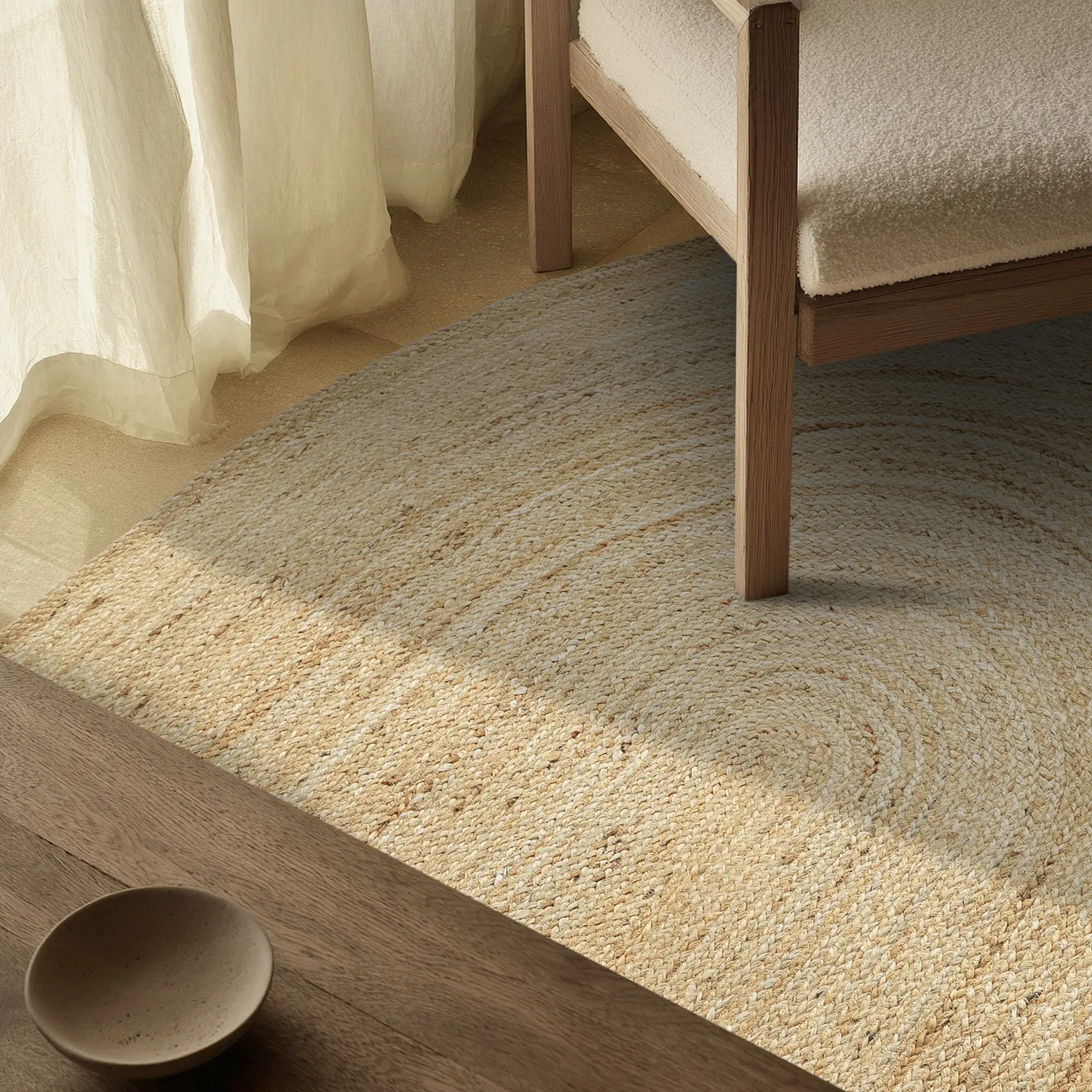 Oval jutetæppe - San Francisco (jute)