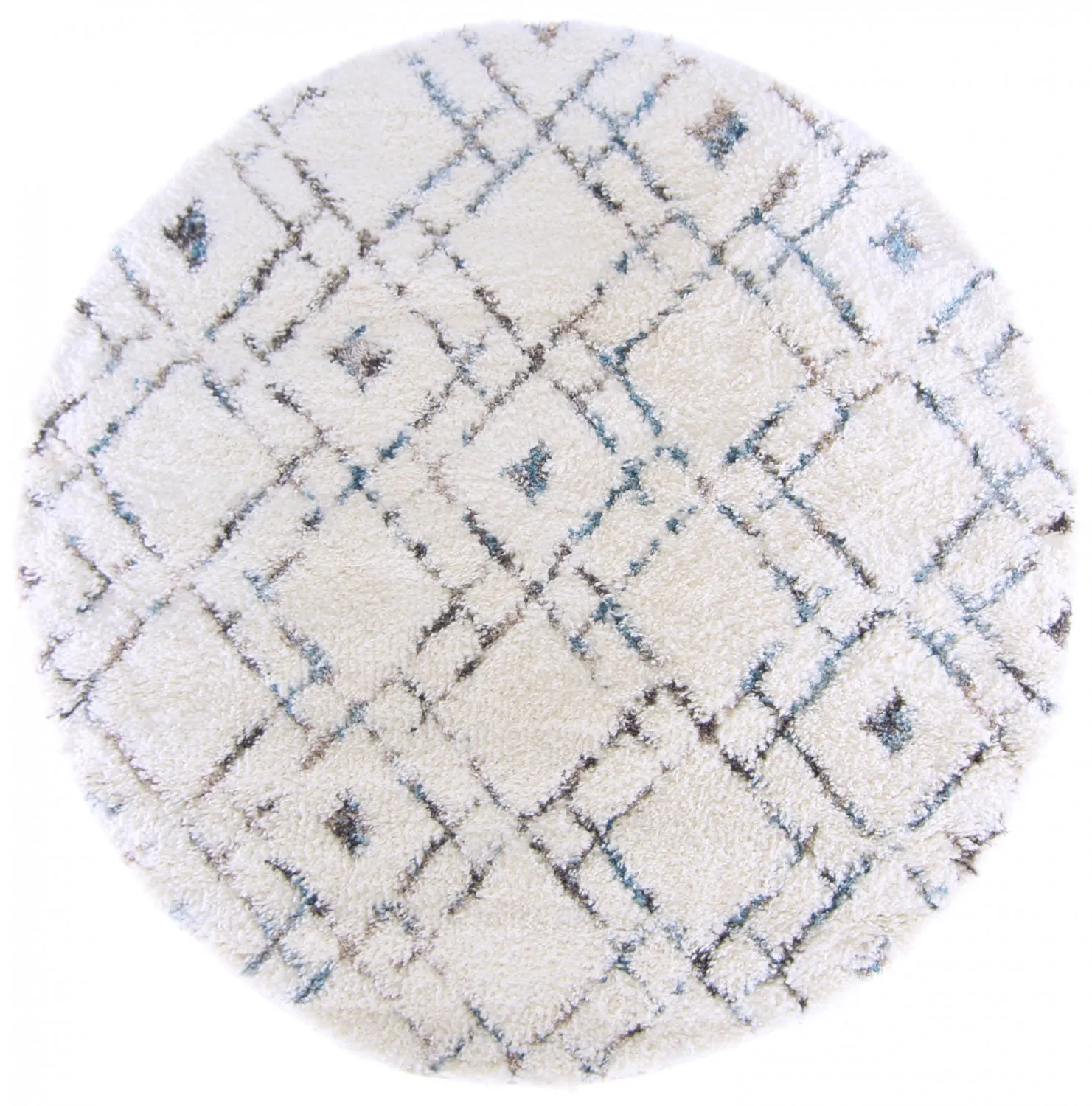 Runde tæpper - Lugo (blå/multi)