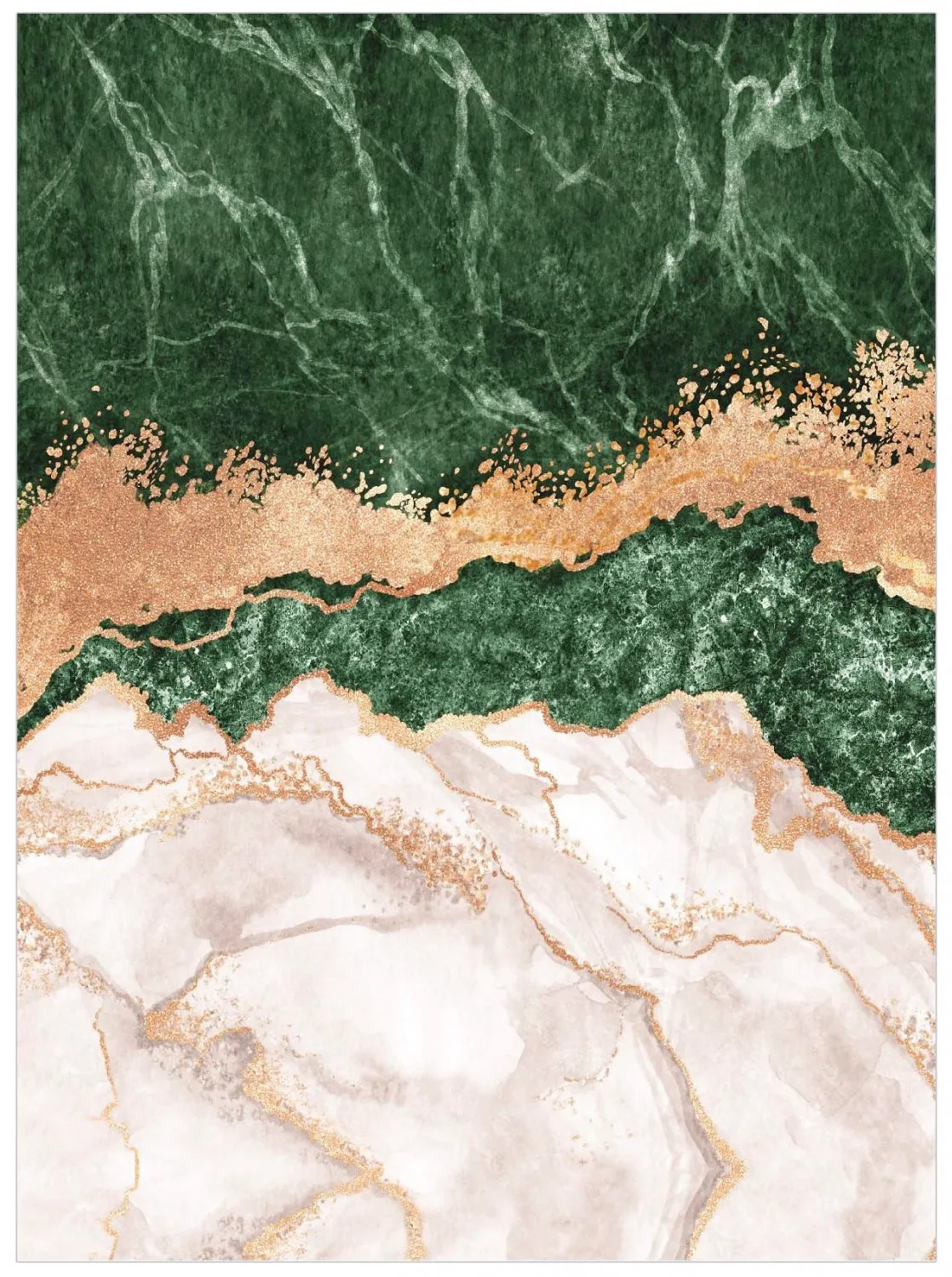 Wilton-tæppe - Padova (grøn/hvid/orange)