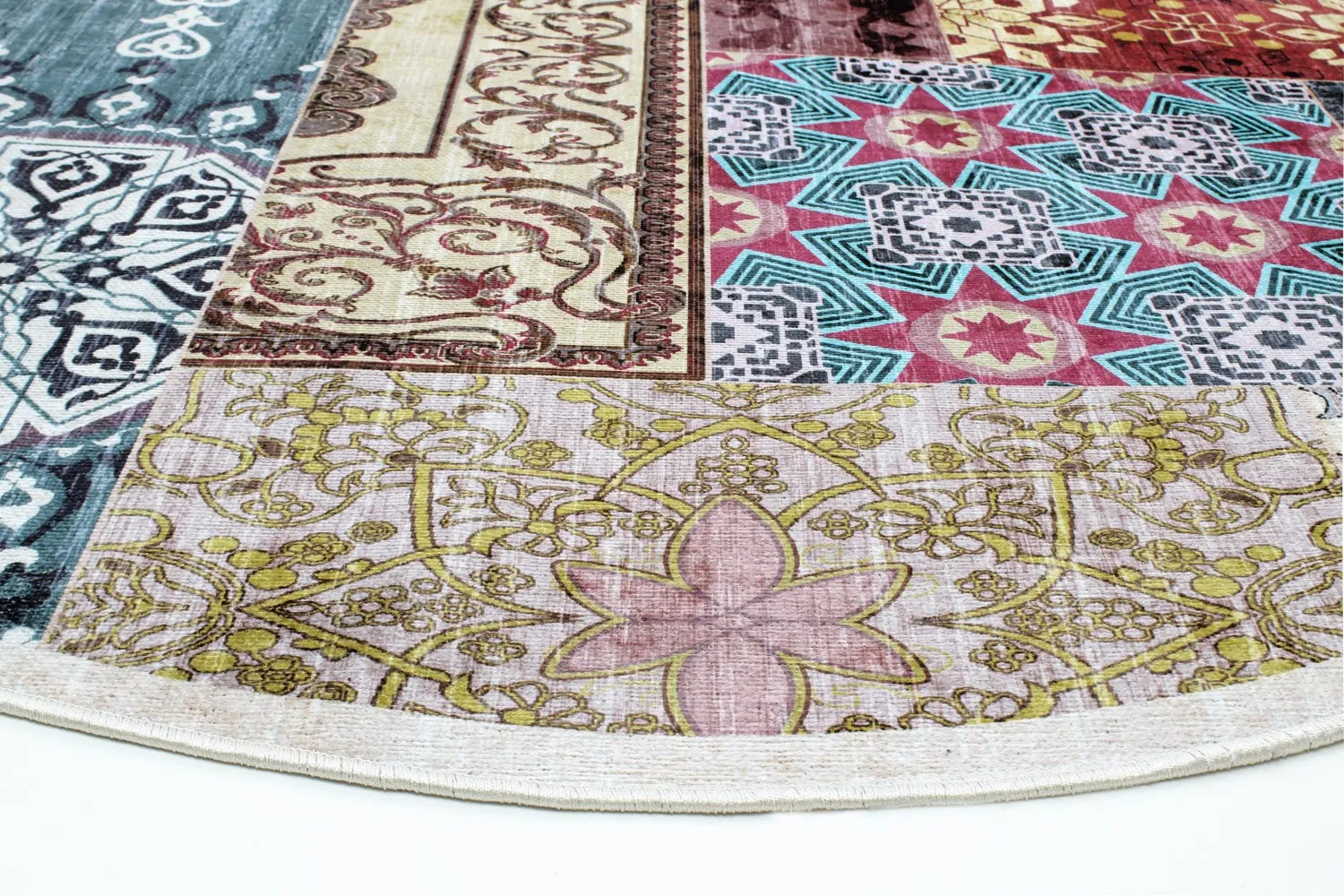 Rundt tæppe - Linosa (multi)