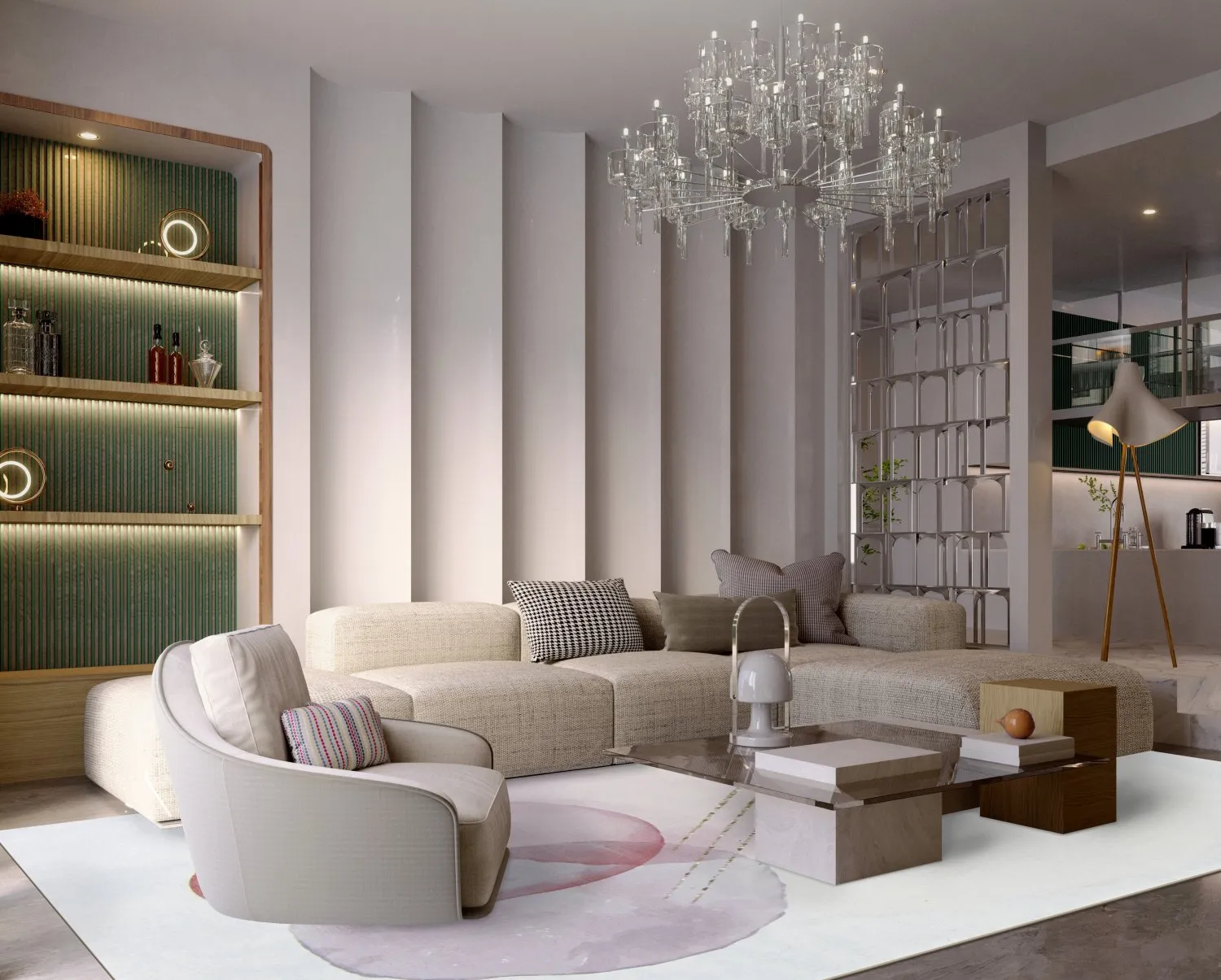 Wilton-tæppe - Layon (grå/lyserød)