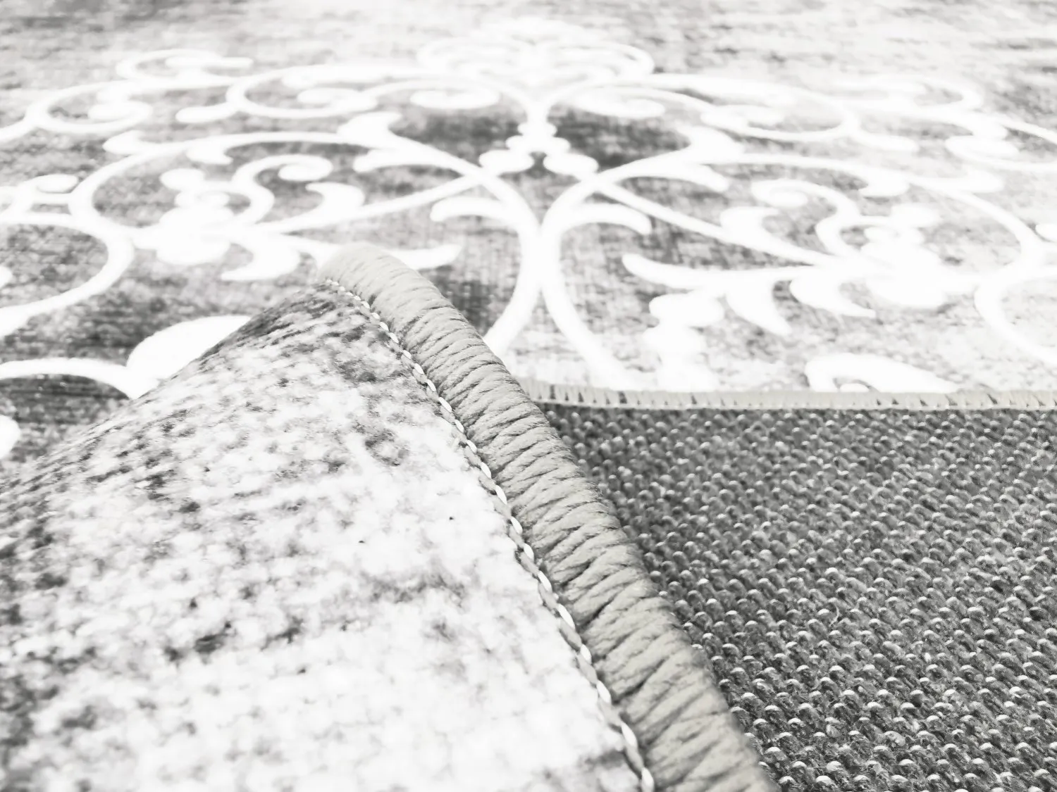 Wilton-tæppe - Santi (grå/hvid)