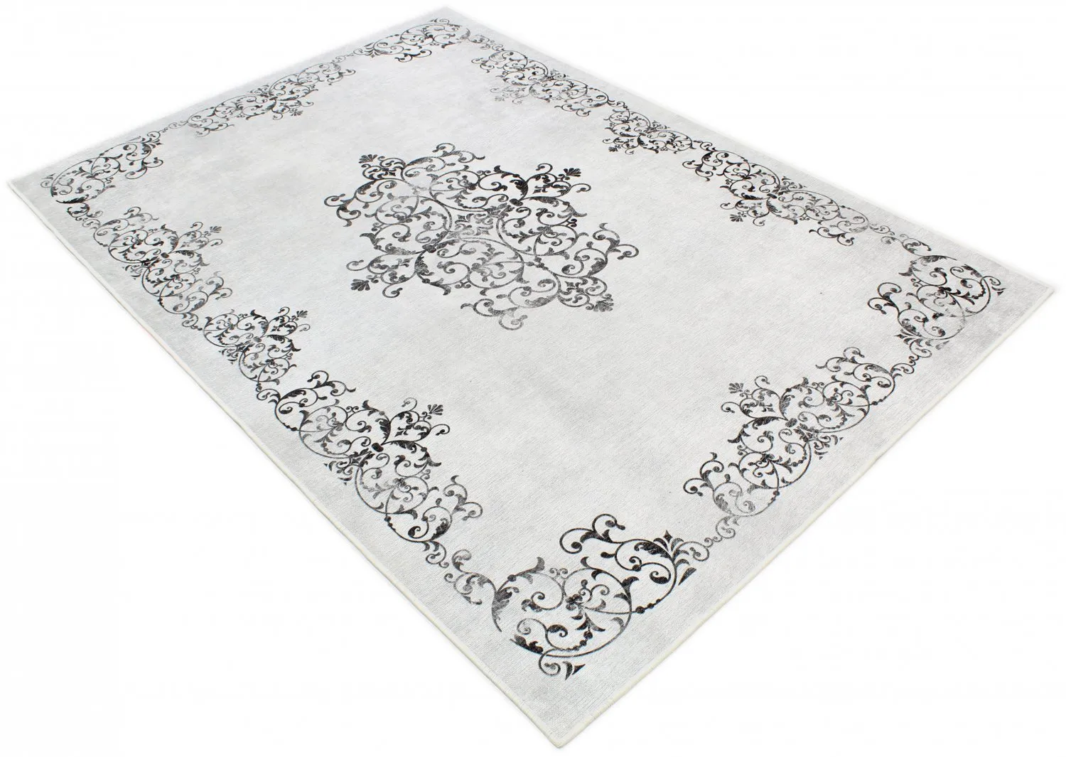 Wilton-tæppe - Santi (hvid/sort)