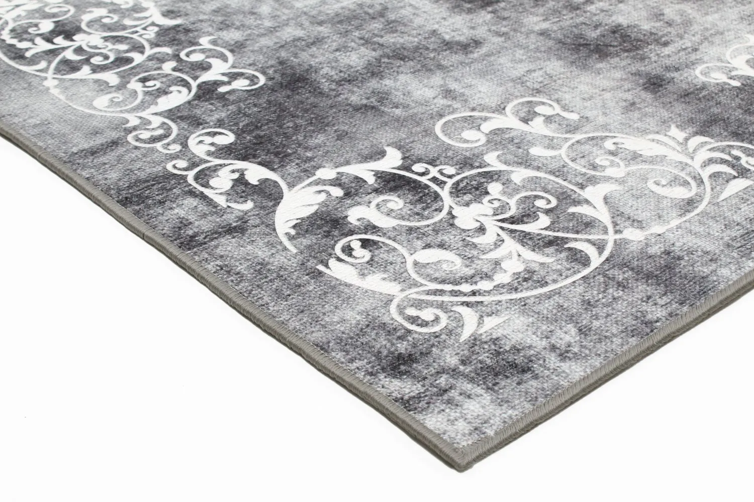 Wilton-tæppe - Santi (mørkgrå/hvid)
