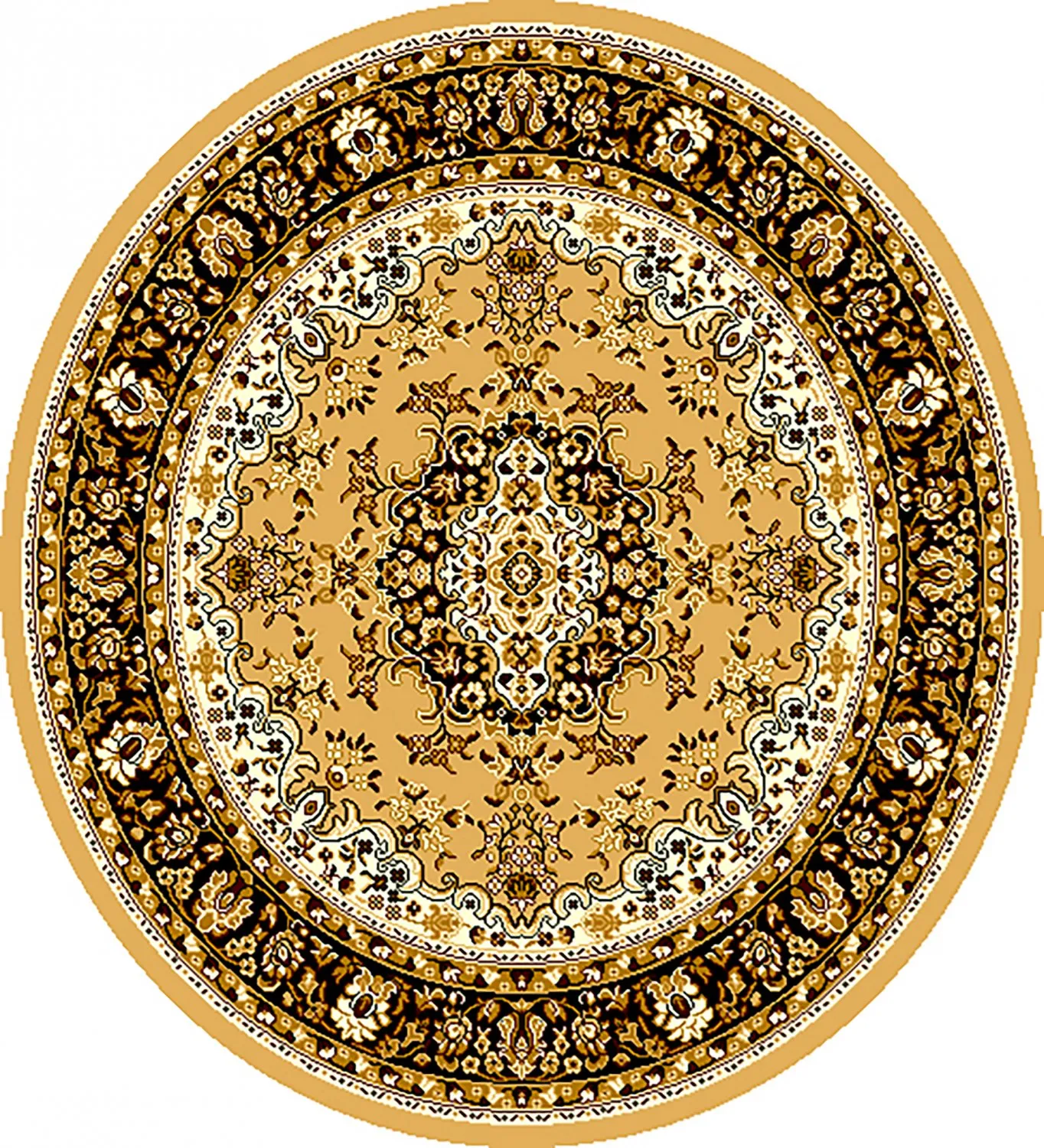 Rundt tæppe - Peking (guld)