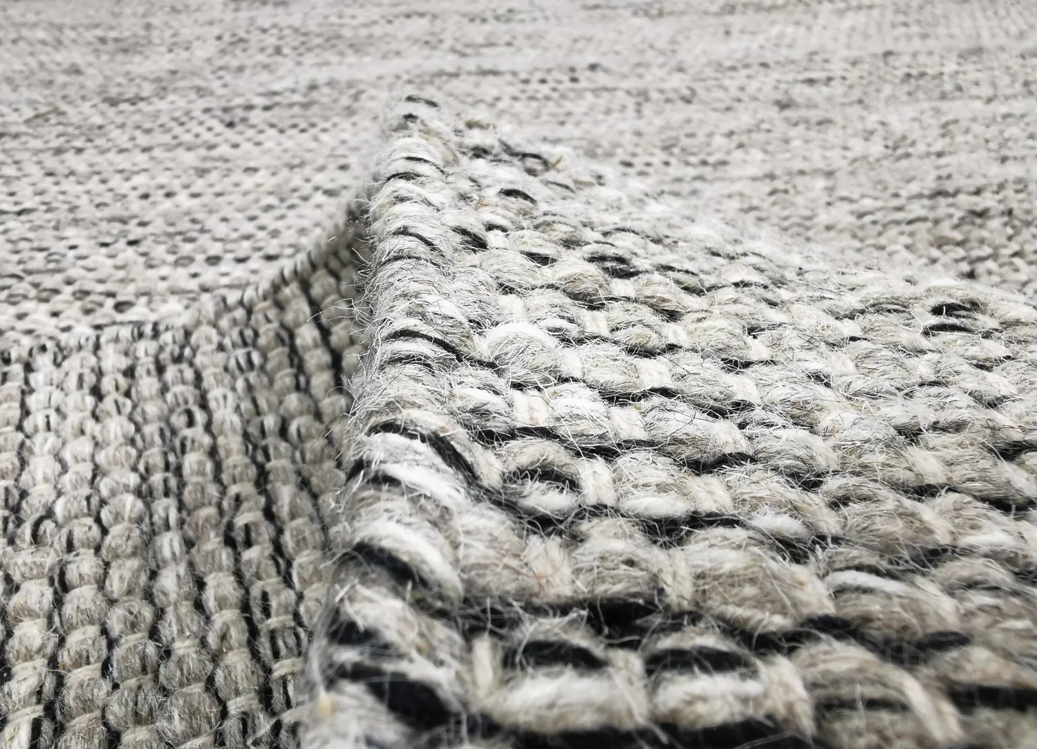 Uldtæppe - Otago (grå/sort)