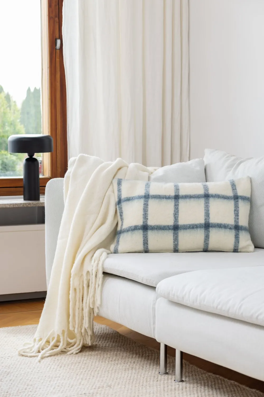 Pudebetræk i uldblanding - Rachel (blå)