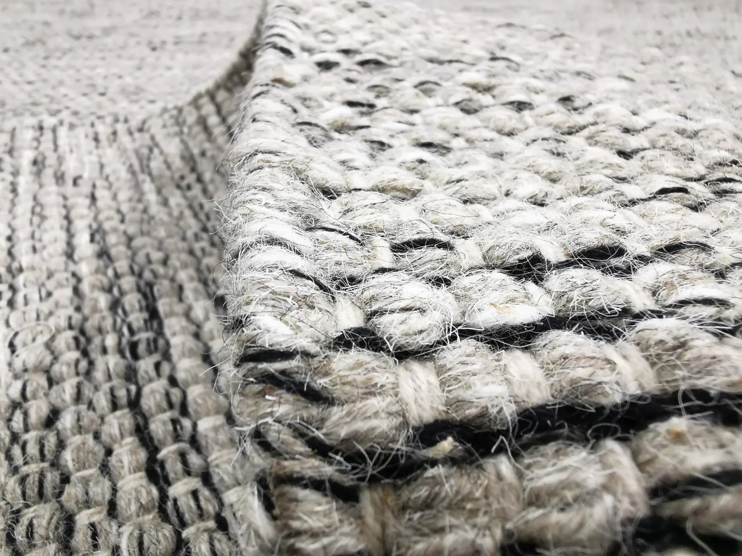 Uldtæppe - Otago (grå/sort)