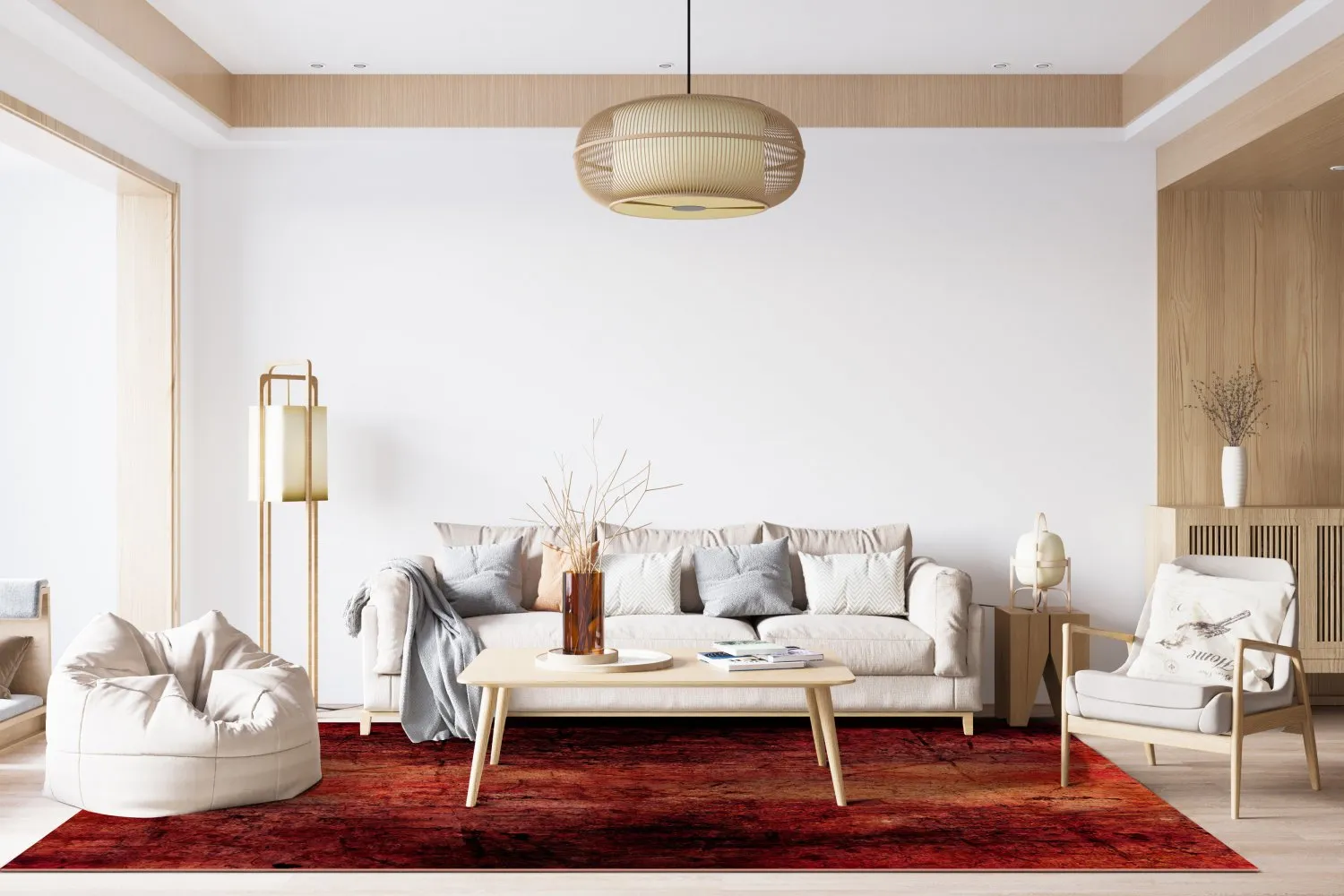 Wilton-tæppe - Wells (rød)