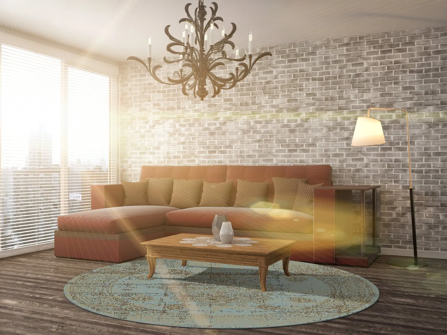 Rundt tæppe - Peking Royal (turkis)