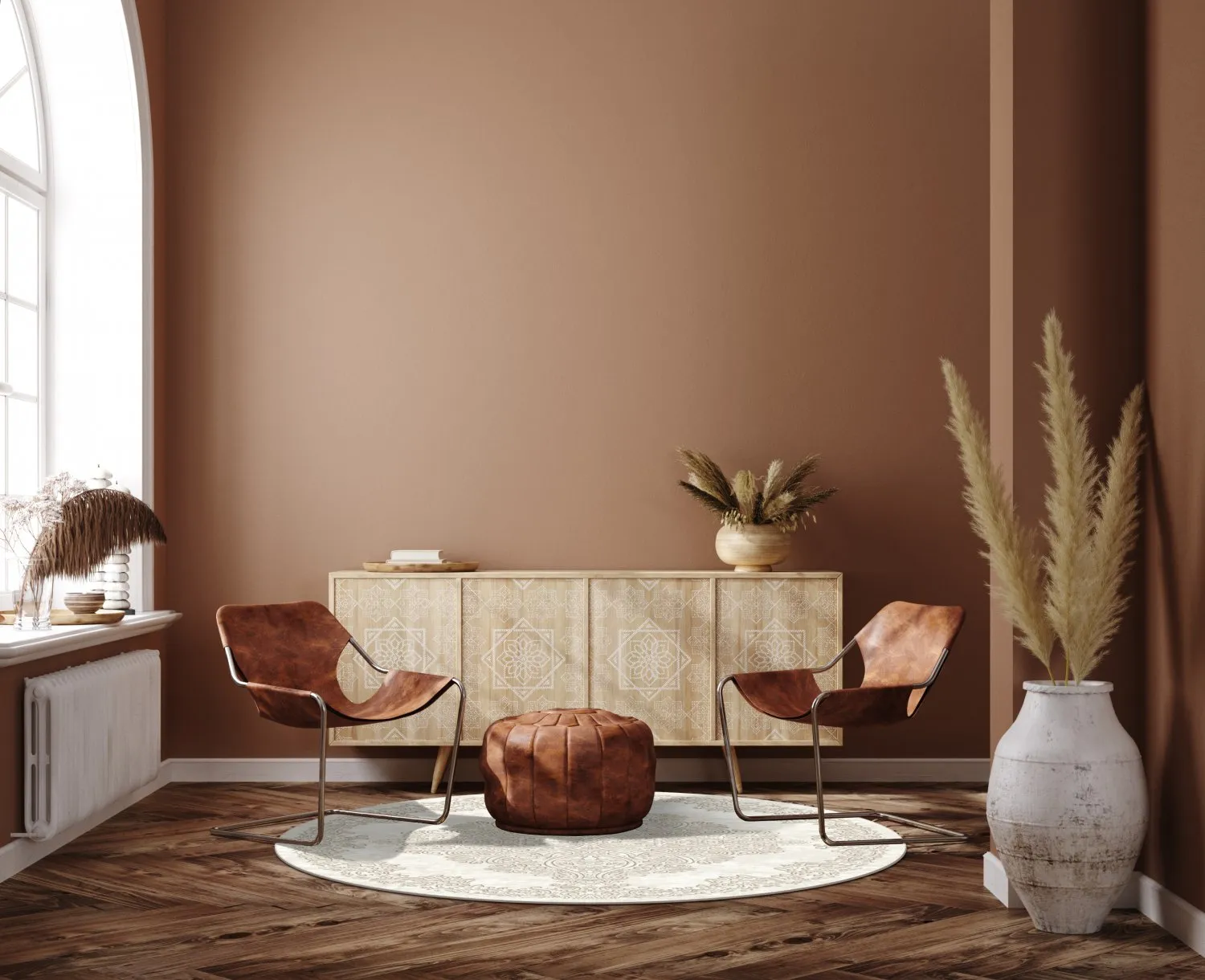 Rundt tæppe - Valenza (hvid)