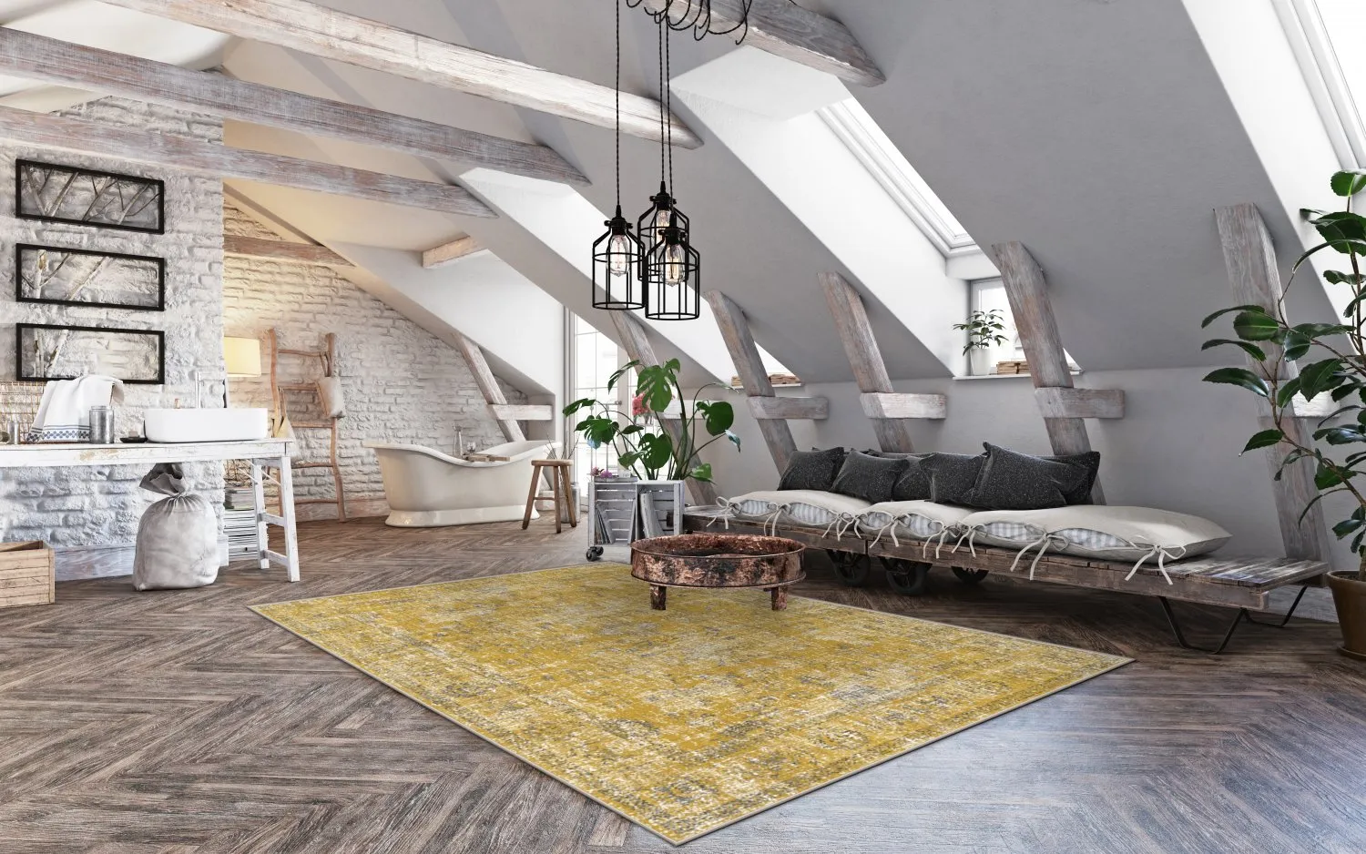 Wilton-tæppe - Gombalia (gul)