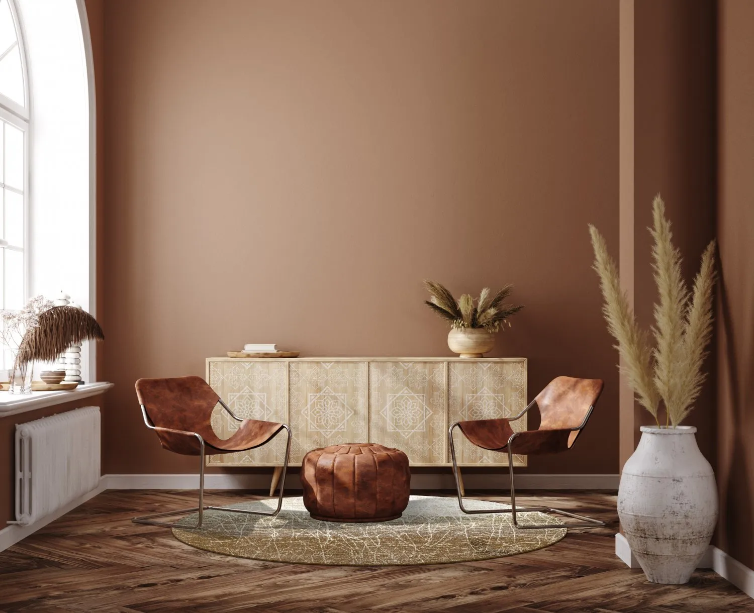 Rundt tæppe - Jervis (beige)