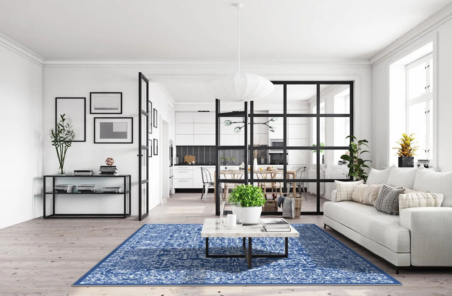 Wilton-tæppe - Menfi (blå)