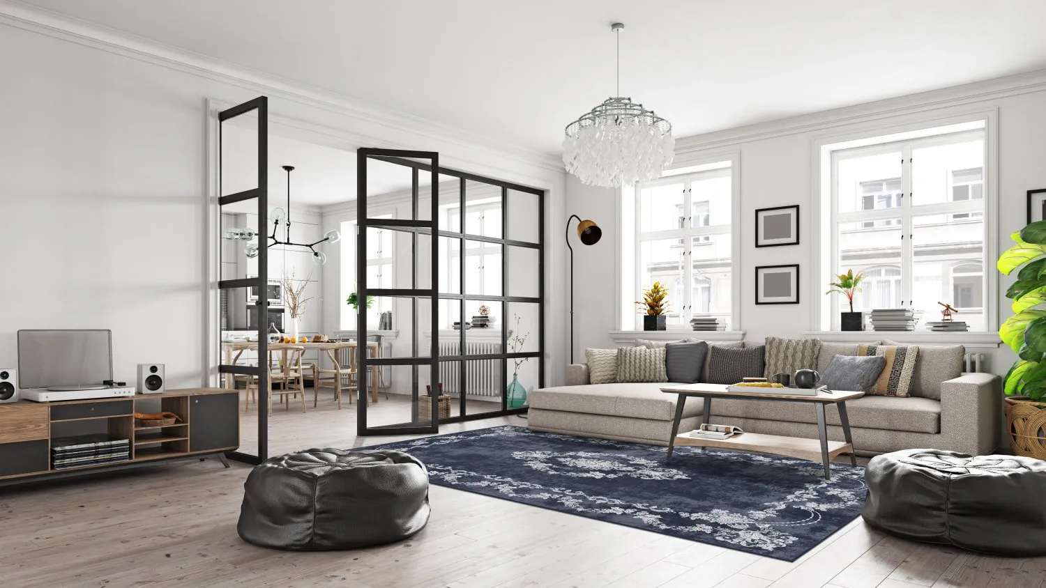 Wilton-tæppe - Nefta (sort)