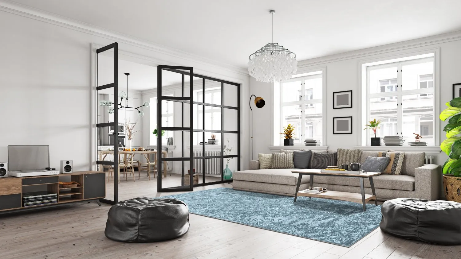 Wilton-tæppe - Valenza (blå)