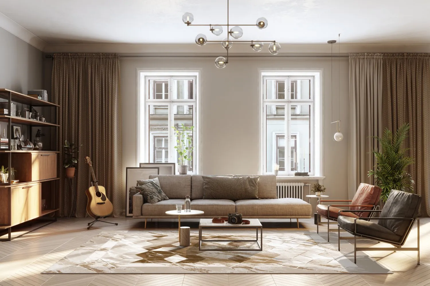 Wilton-tæppe - Castello (beige/hvid)