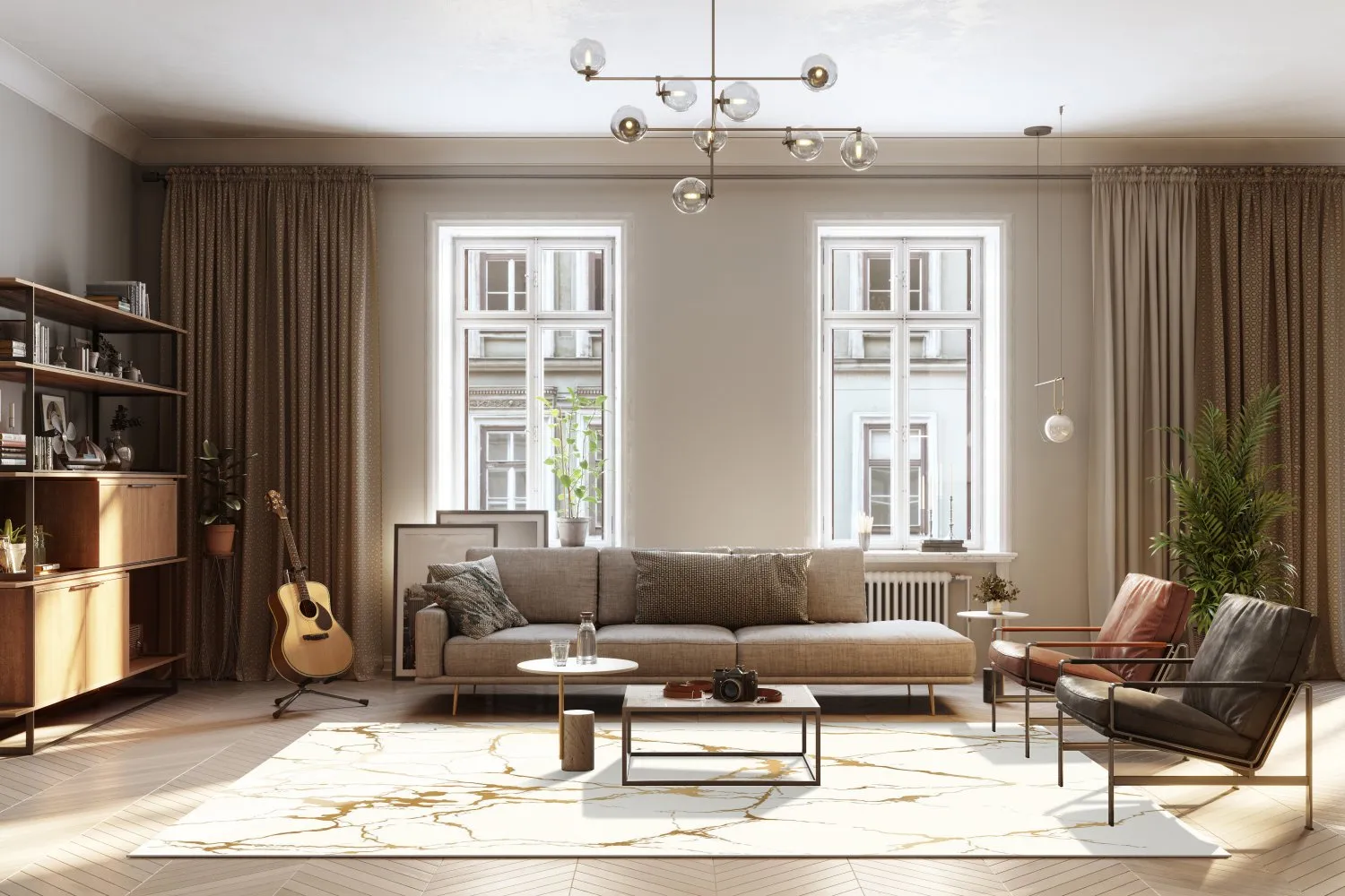 Wilton-tæppe - Vieste (hvid/guld)