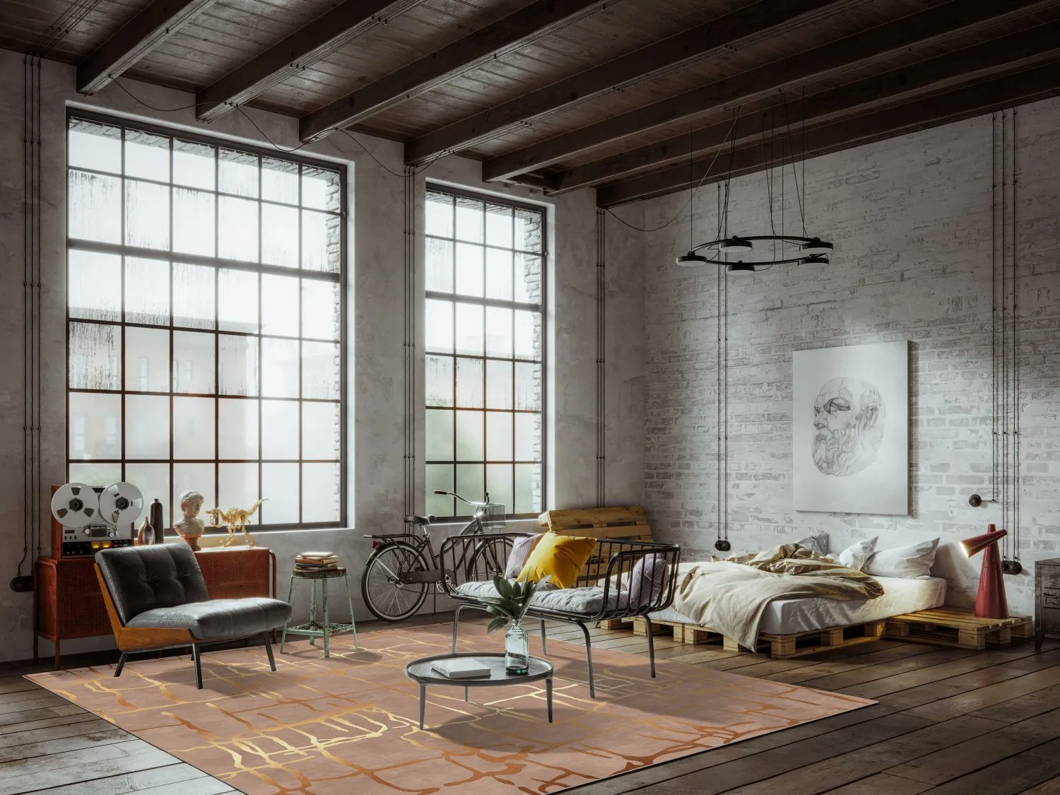 Wilton-tæppe - Lorenzo (brun/guld)