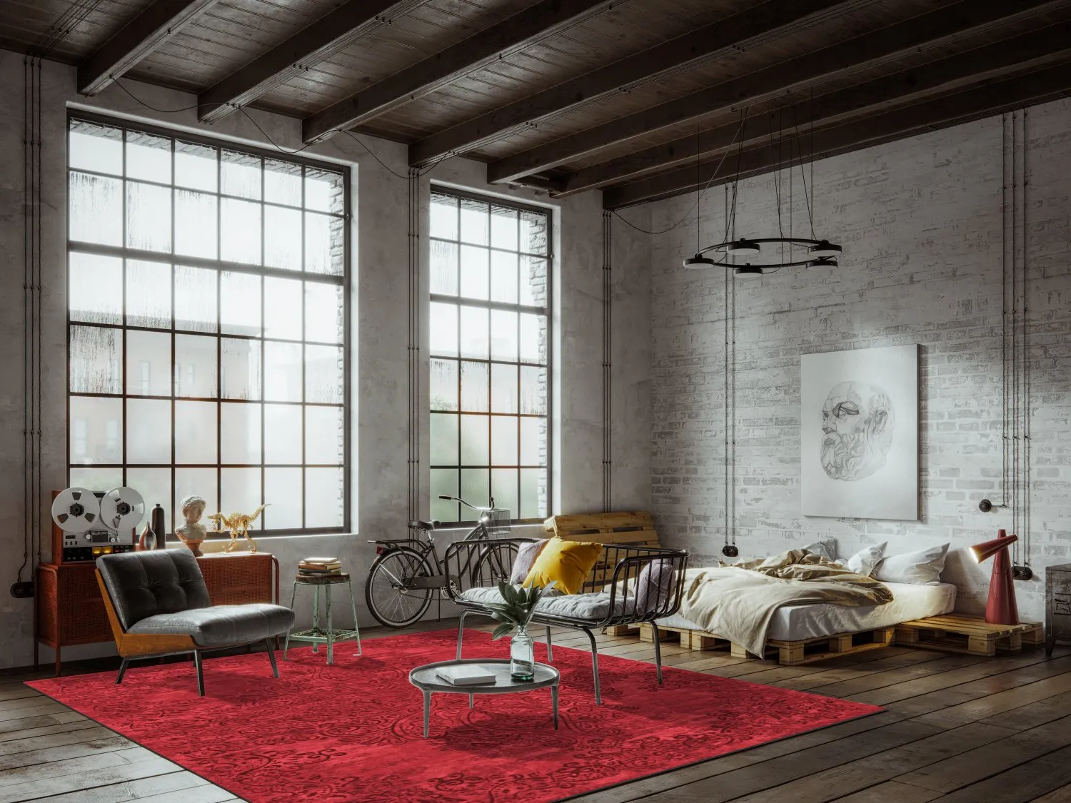 Wilton-tæppe - Valenza (rød)