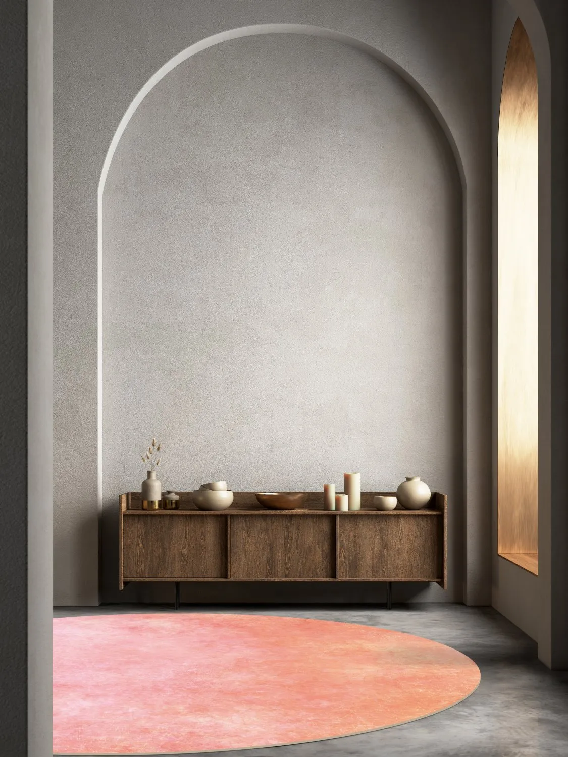 Rundt tæppe - Baden (lyserød)