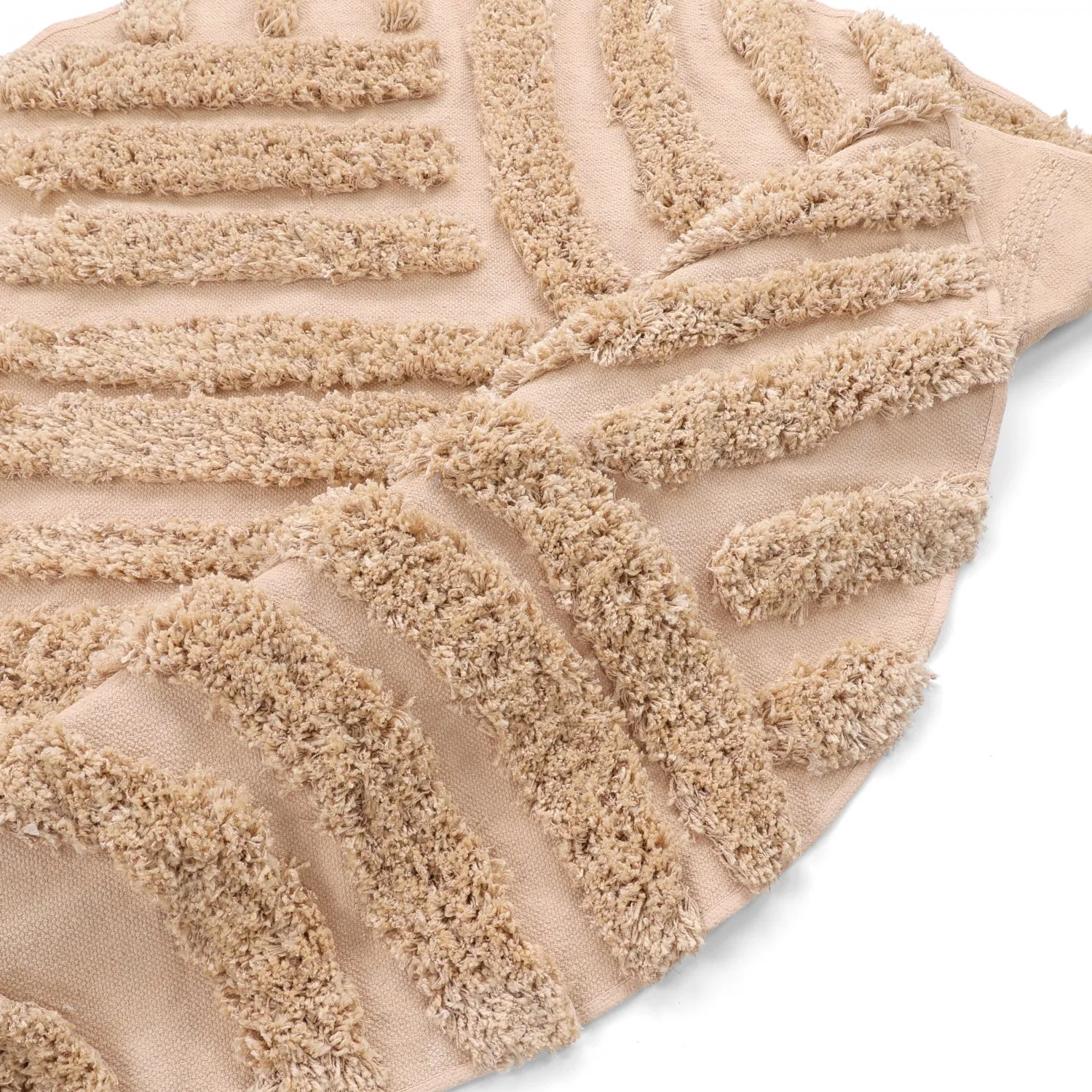 Rundt tæppe - Cazorla Natural Cotton Shaggy (beige)