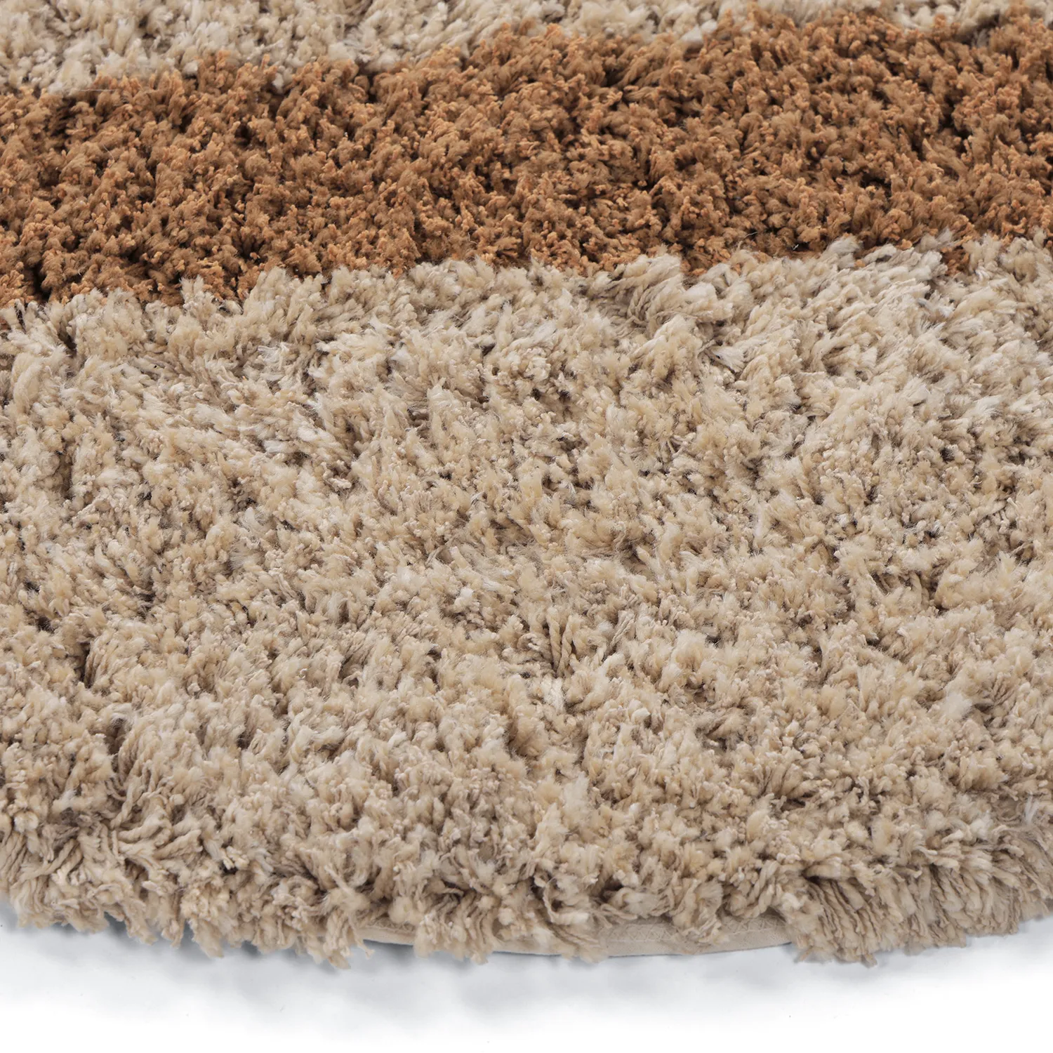 Rundt tæppe - Cefalu Natural Cotton Shaggy (multi)