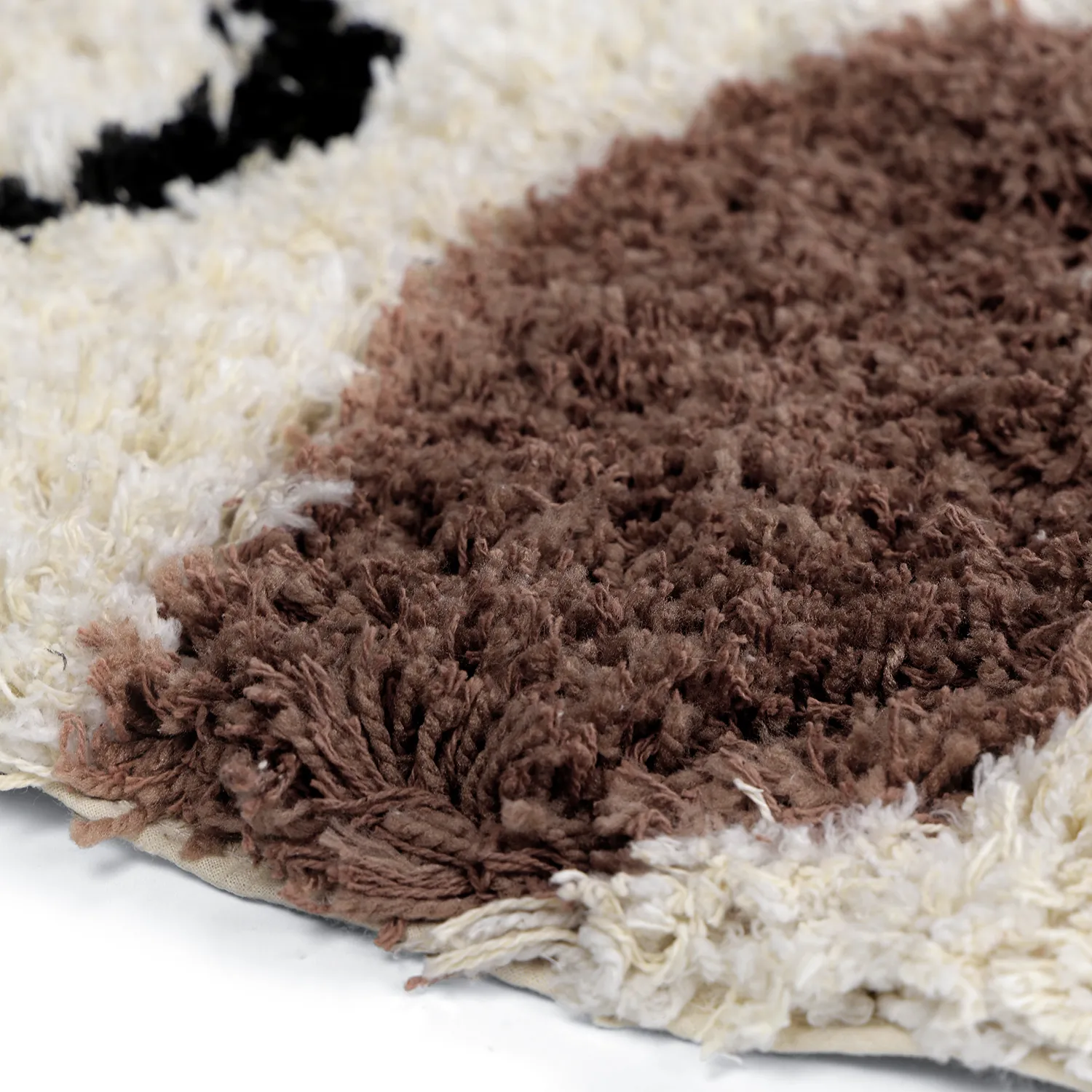 Rundt tæppe - Naousa Natural Cotton Shaggy (multi)