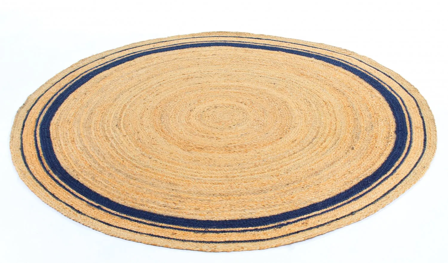 Runde tæpper - Bundi (jute/blå)