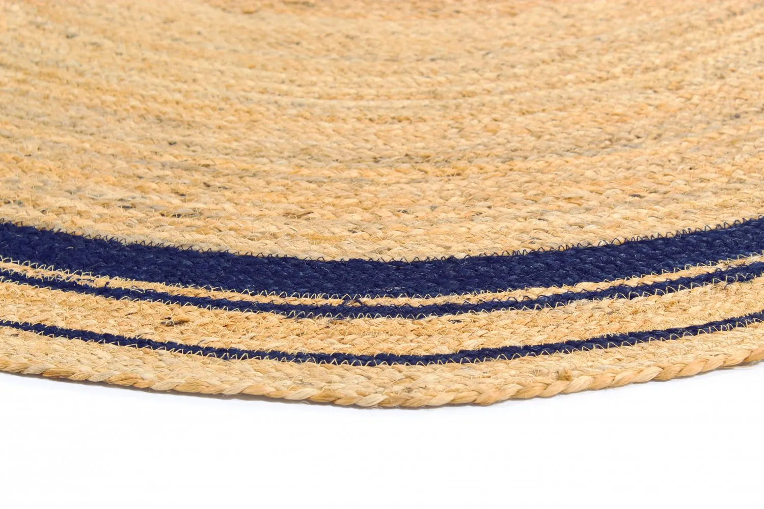 Runde tæpper - Bundi (jute/blå)