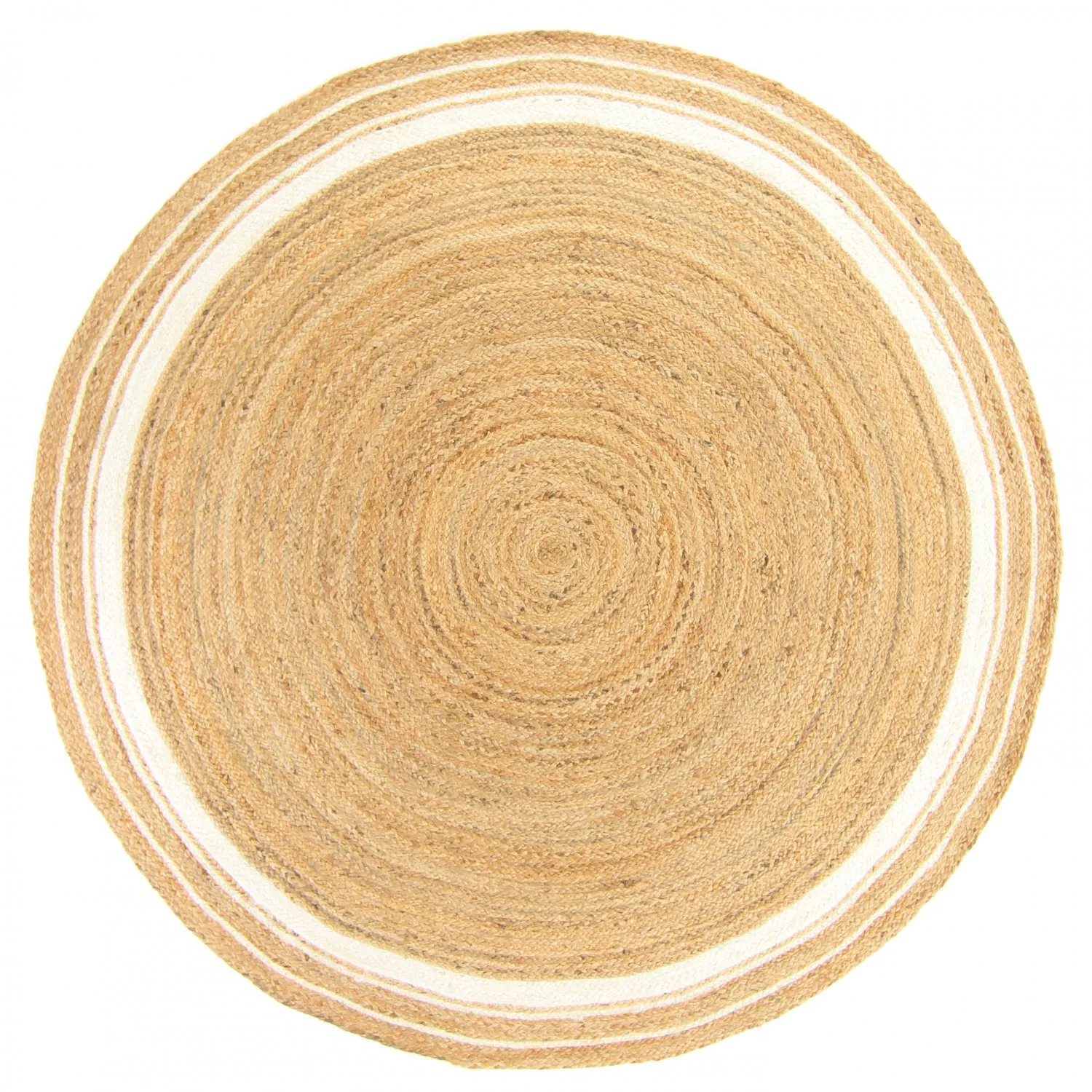 Runde tæpper - Bundi (jute/hvid)