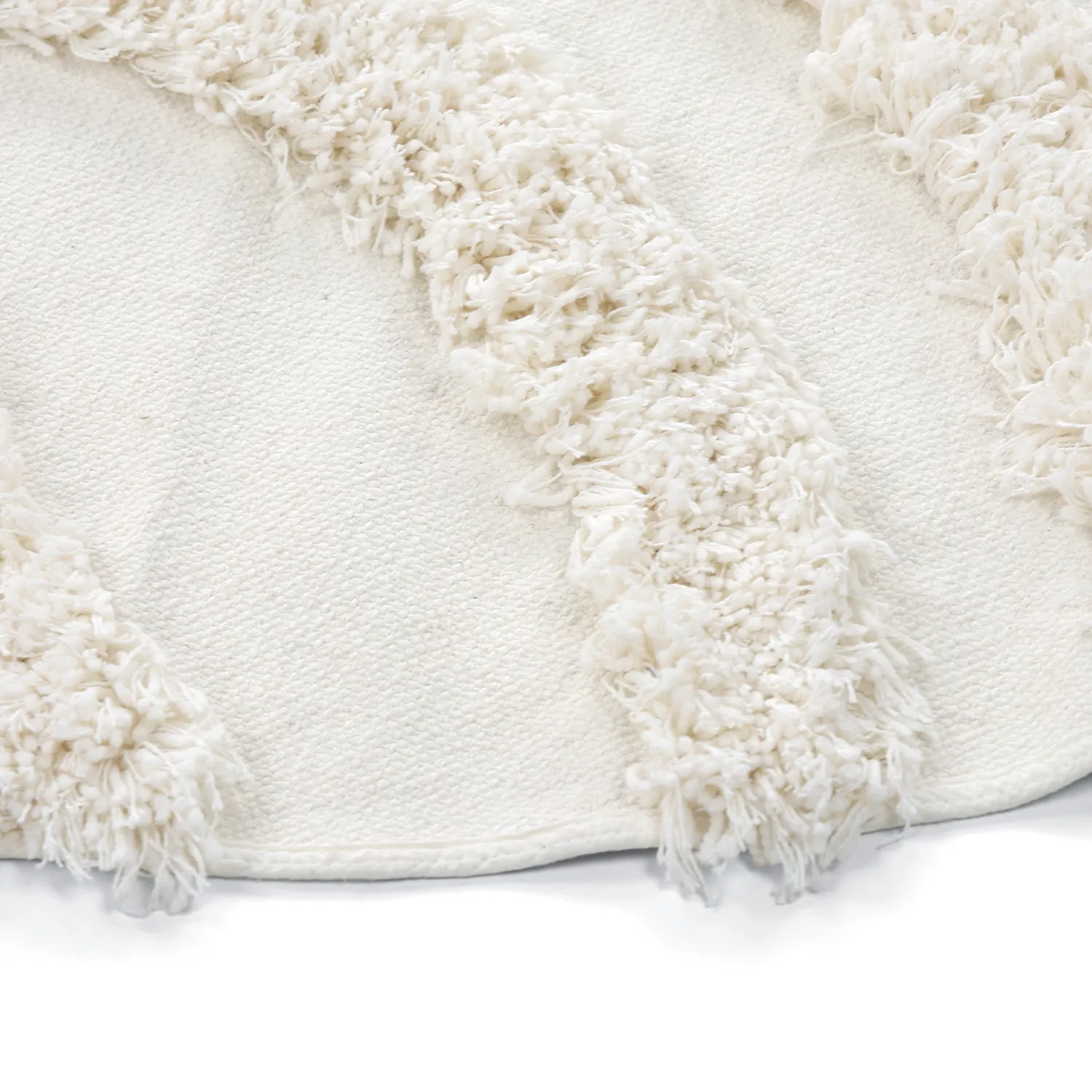 Rundt tæppe - Cazorla Natural Cotton Shaggy (off-white)