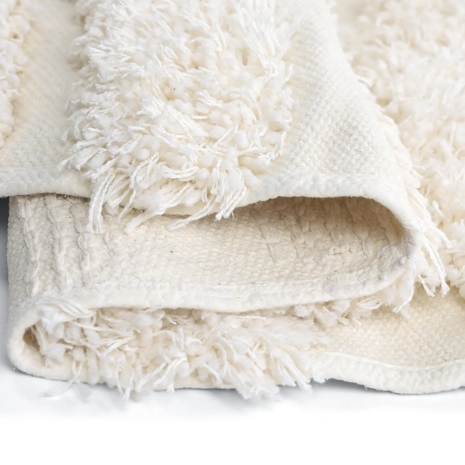 Rundt tæppe - Cazorla Natural Cotton Shaggy (off-white)